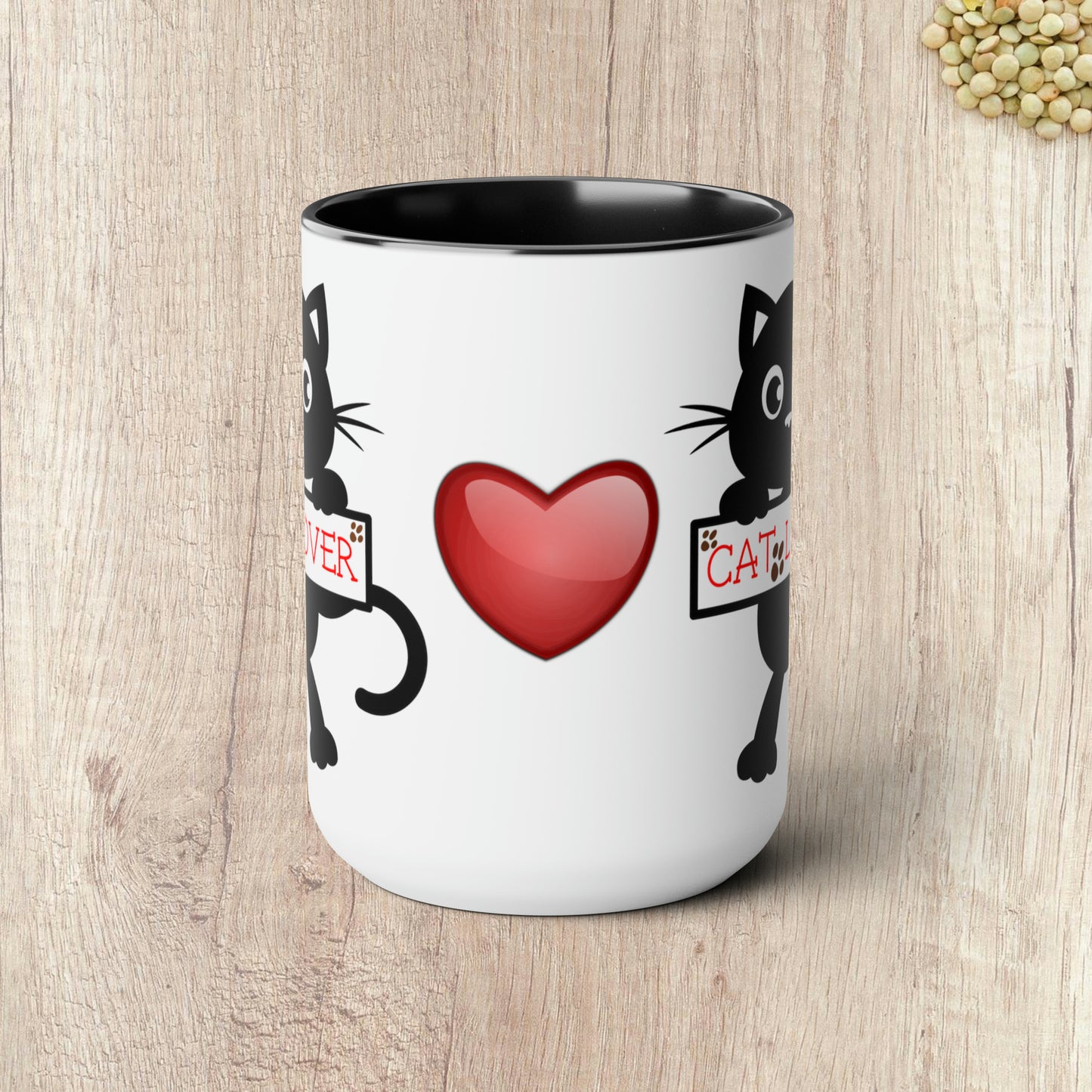 CAT LOVER - Two-Tone Coffee Mug - 15oz - 5 Color Options