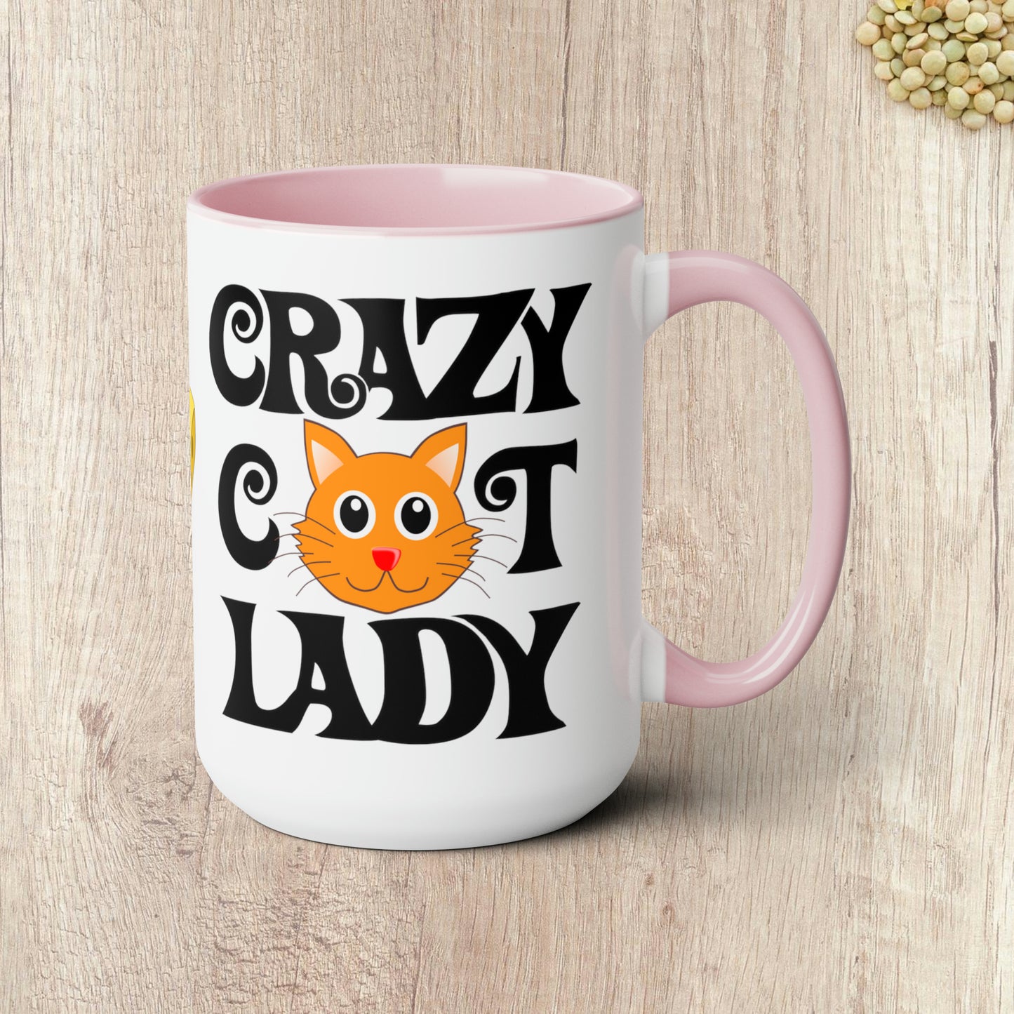 CRAZY CAT LADY - Two-Tone Coffee Mug - 15oz - 5 Color Options