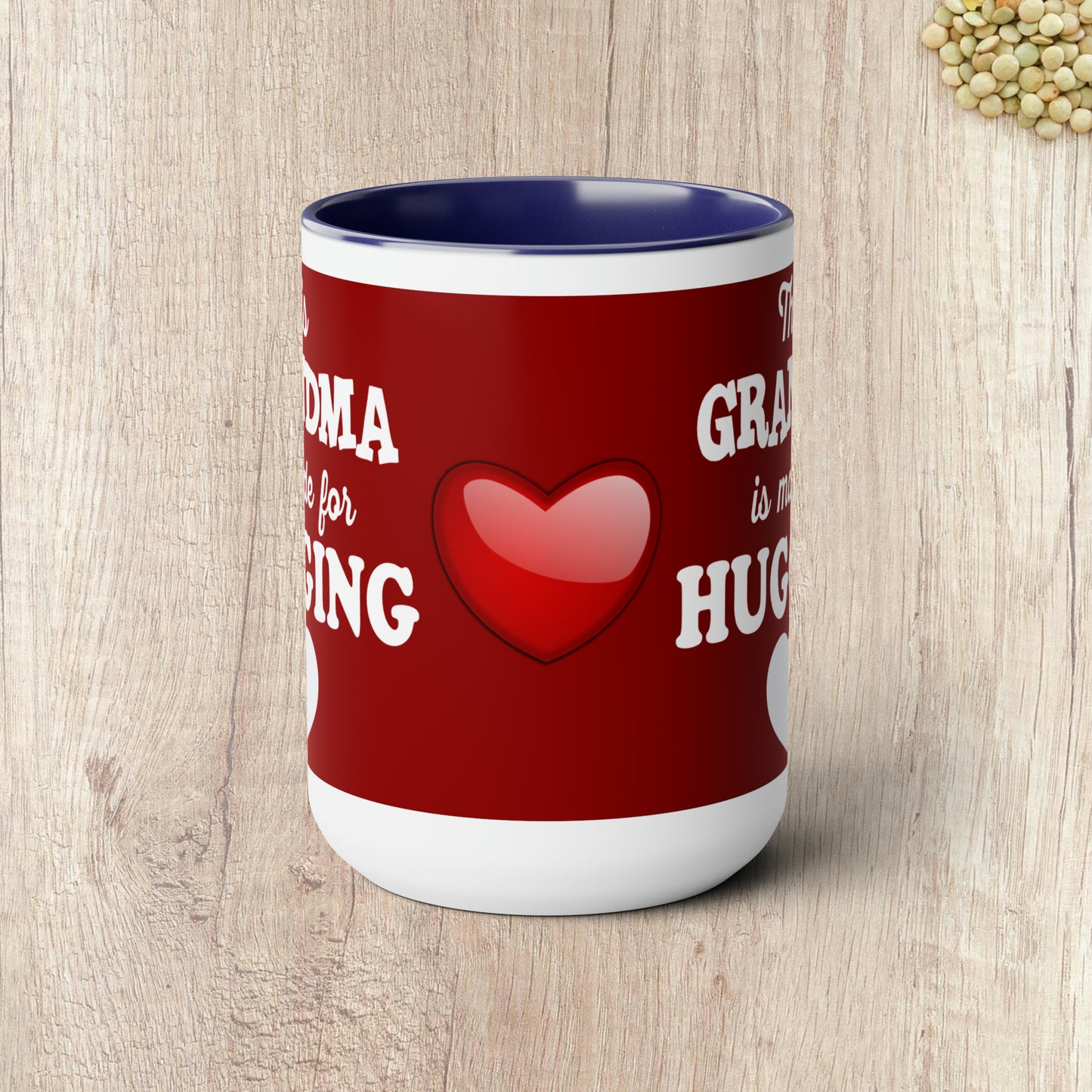 THIS GRANDMA IS MADE FOR HUGGING - Two-Tone Coffee Mug - 15oz - 5 Color Options