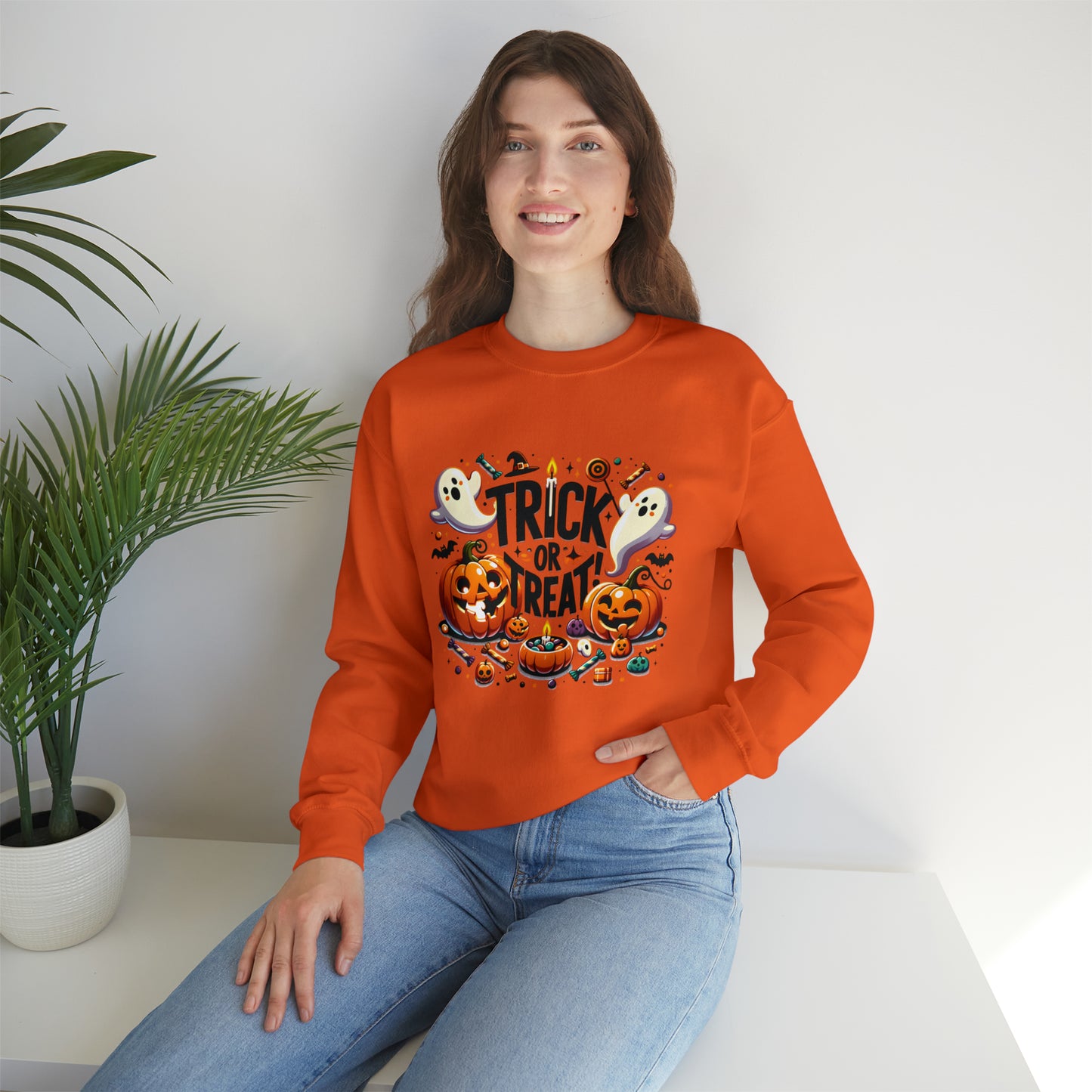 TRICK OR TREAT  - Heavy Blend™ Crewneck Sweatshirt - 11 Colors - Sizes to 3XL