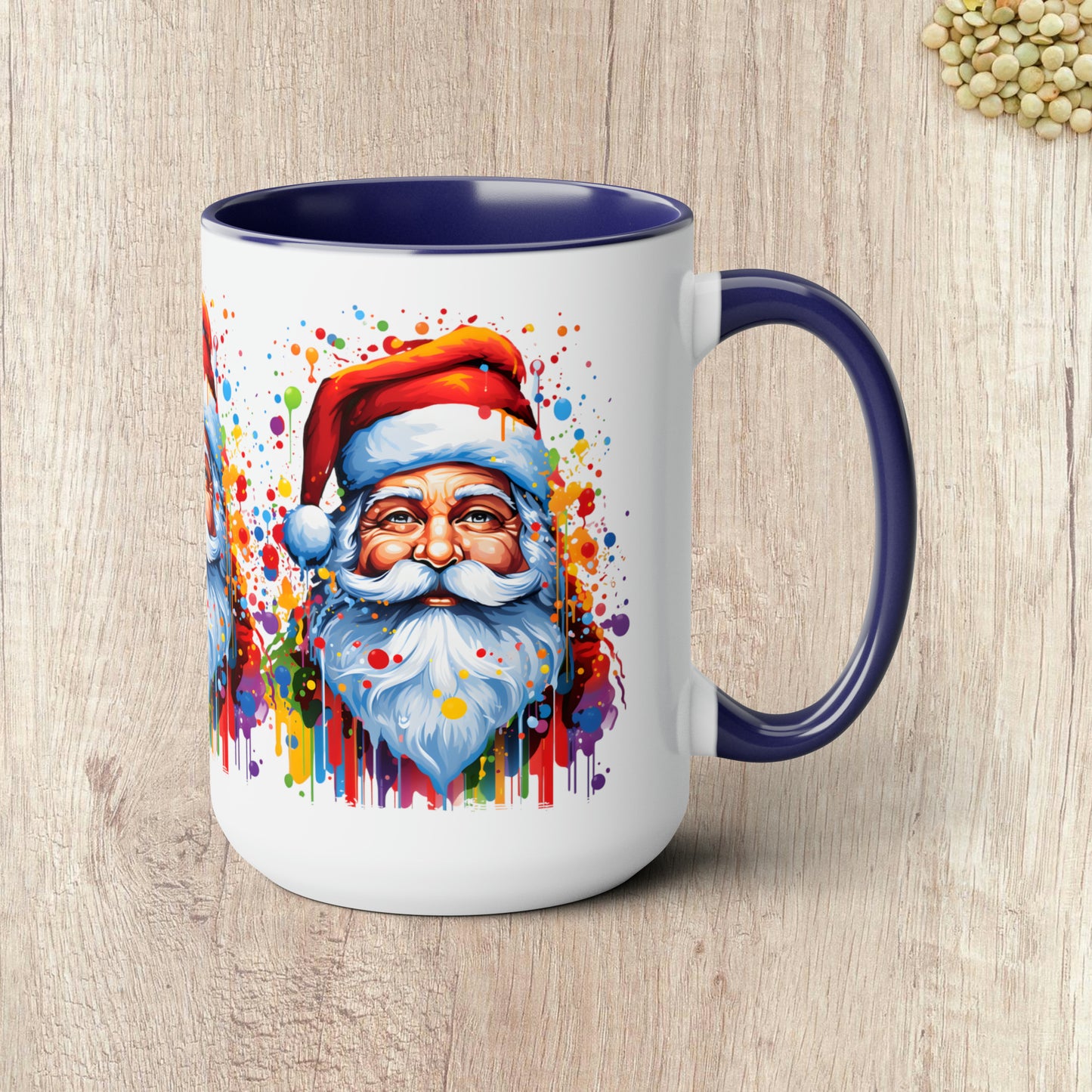 SANTA  - Two-Tone Coffee Mug - 15oz - 5 Color Options