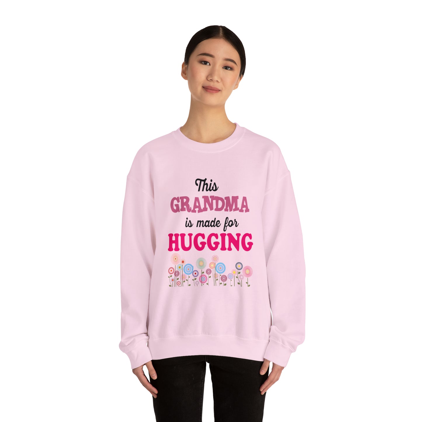 THIS GRANDMA IS MADE FOR HUGGING  - Heavy Blend™ Crewneck Sweatshirt - 11 Colors - Sizes to 3XL