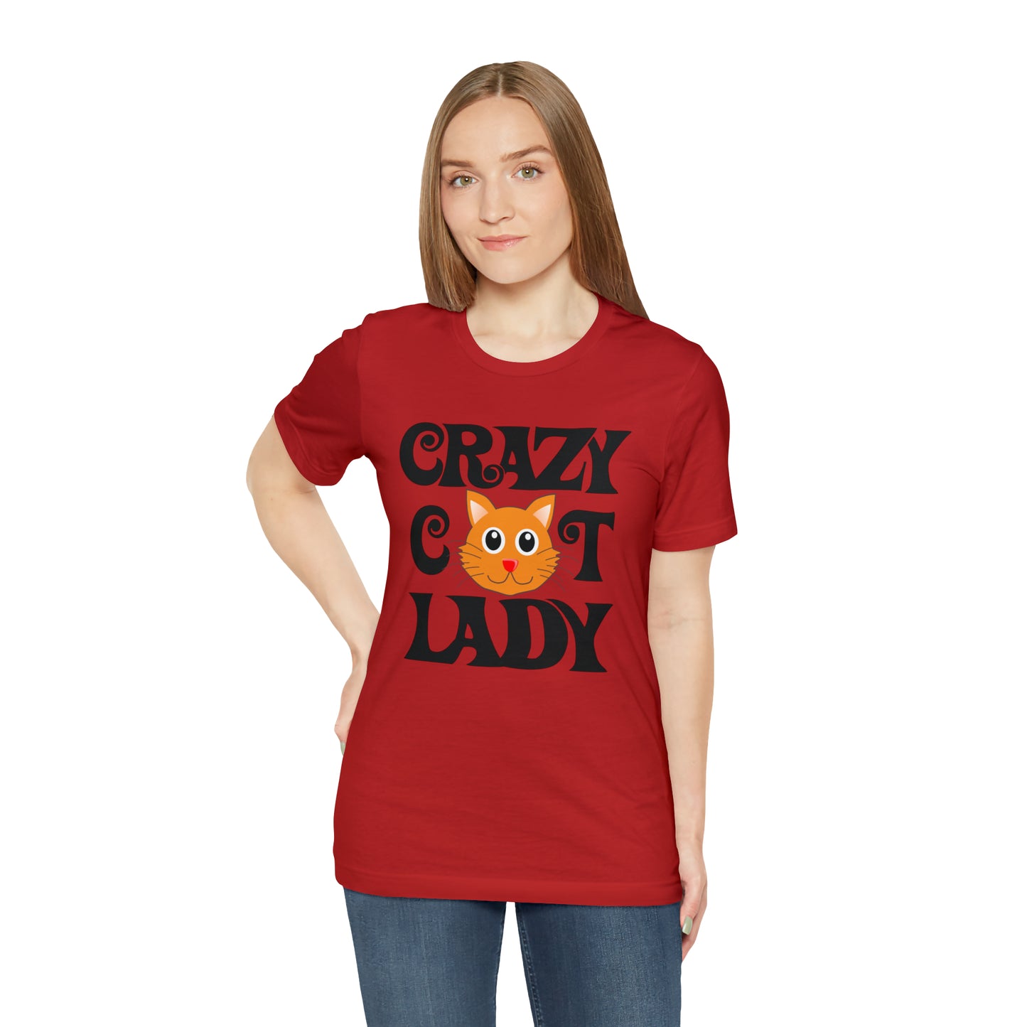 CRAZY CAT LADY - Jersey Tee - 15 COLOR CHOICES - Sizes to 3 XL