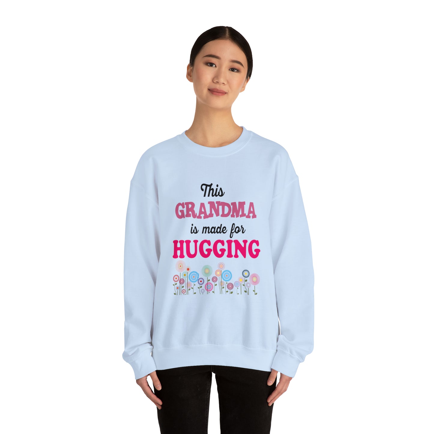 THIS GRANDMA IS MADE FOR HUGGING  - Heavy Blend™ Crewneck Sweatshirt - 11 Colors - Sizes to 3XL