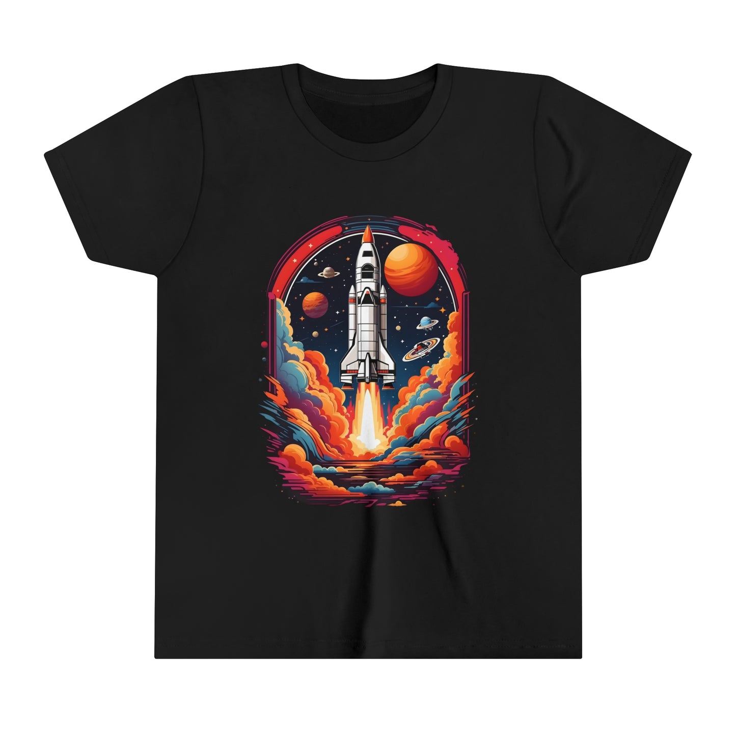 ROCKET SHIP TO SPACE - Youth Short Sleeve Tee - 5 Color choices