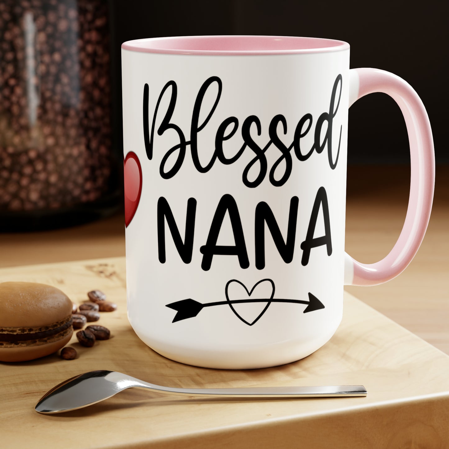 BLESSED NANA  - Two-Tone Coffee Mug - 15oz - 5 Color Options