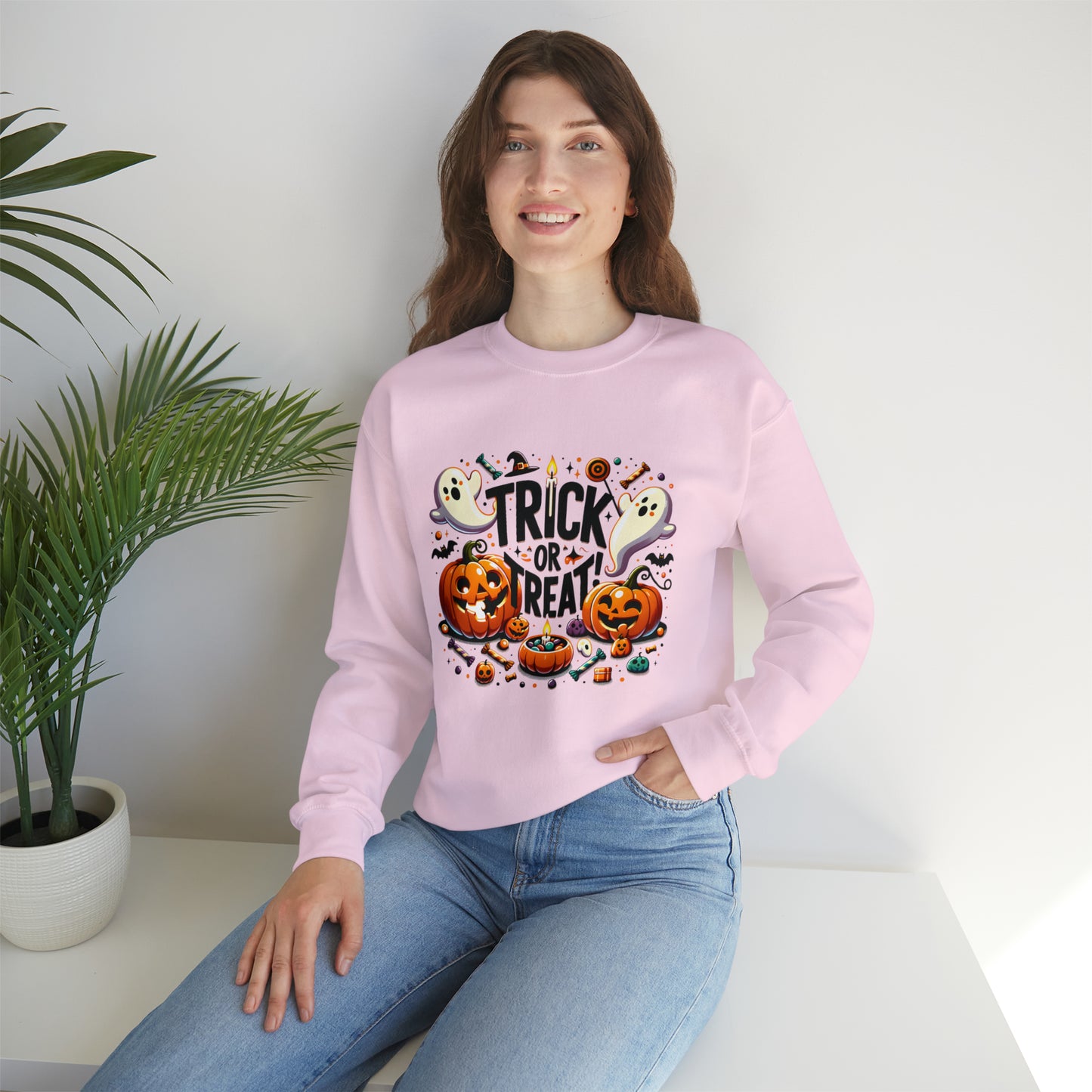 TRICK OR TREAT  - Heavy Blend™ Crewneck Sweatshirt - 11 Colors - Sizes to 3XL