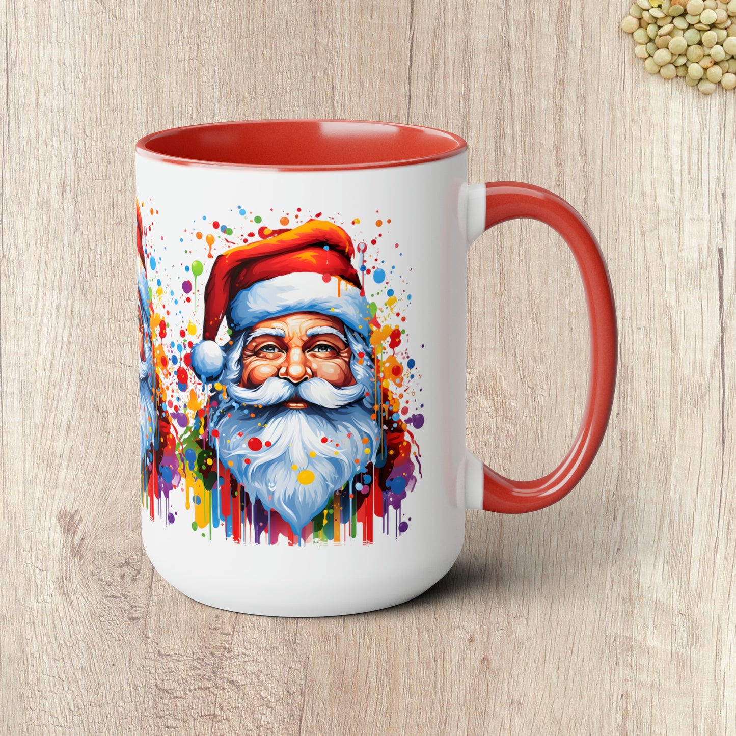 SANTA  - Two-Tone Coffee Mug - 15oz - 5 Color Options