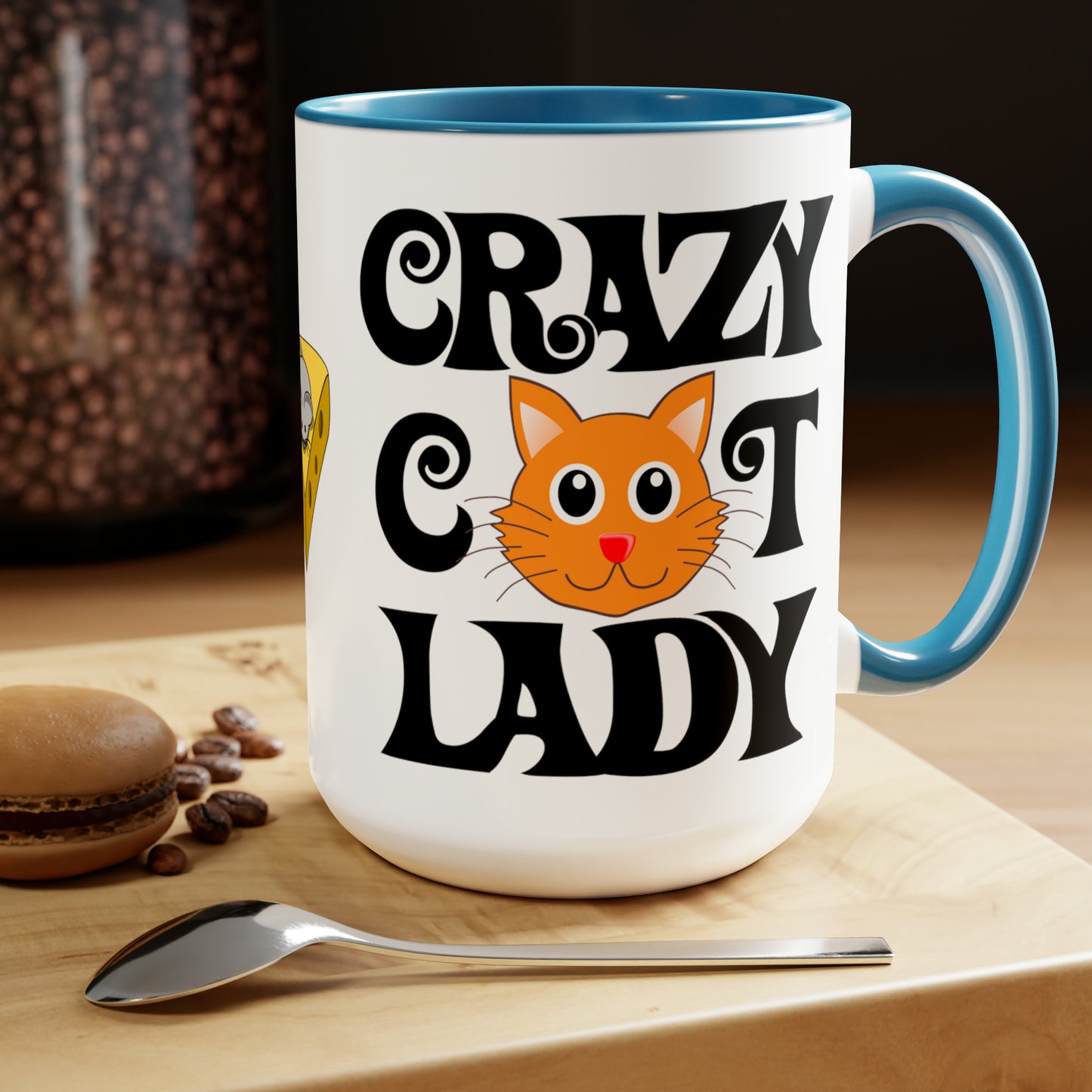 CRAZY CAT LADY - Two-Tone Coffee Mug - 15oz - 5 Color Options