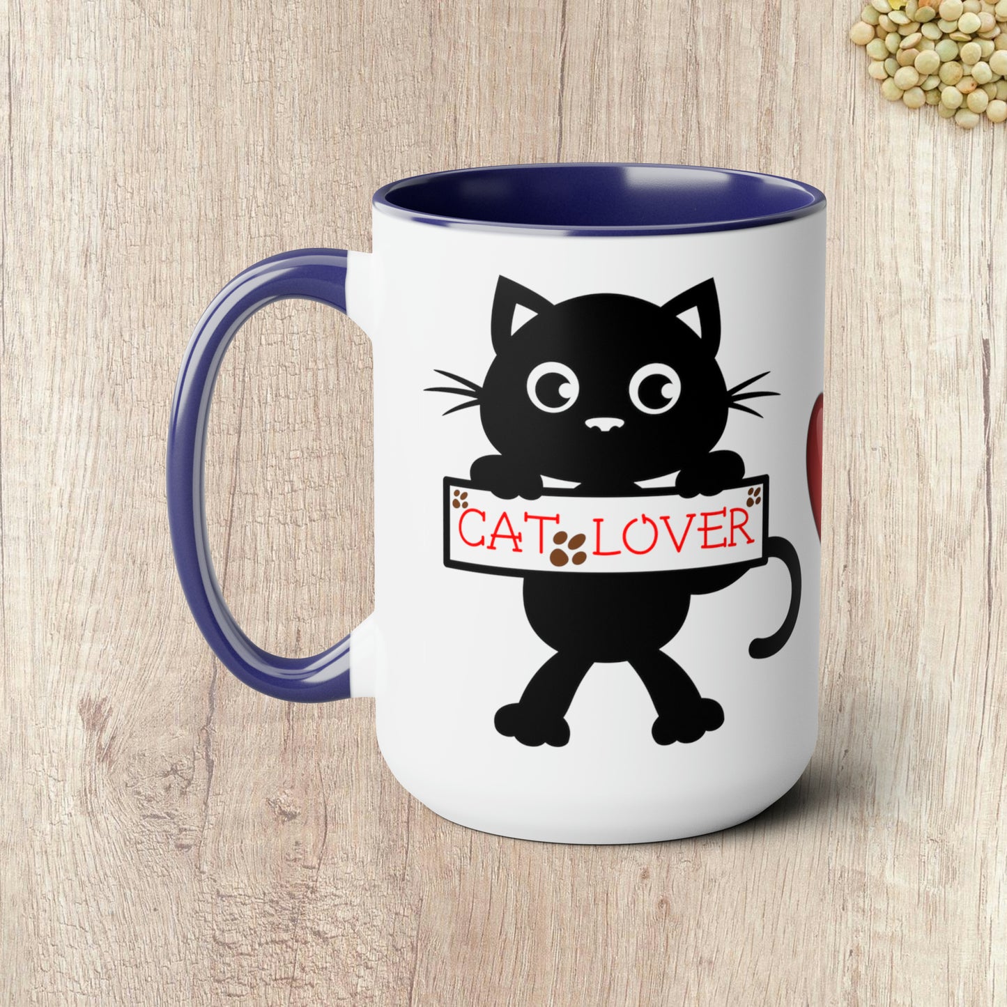 CAT LOVER - Two-Tone Coffee Mug - 15oz - 5 Color Options