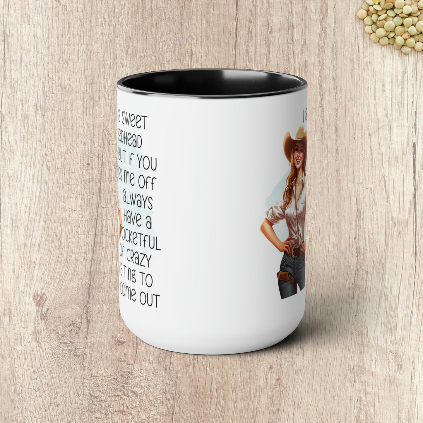 SWEET REDHEAD  - Two-Tone Coffee Mug - 15oz - 5 Color Options