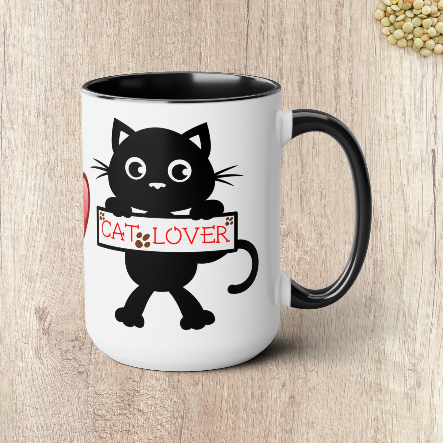 CAT LOVER - Two-Tone Coffee Mug - 15oz - 5 Color Options