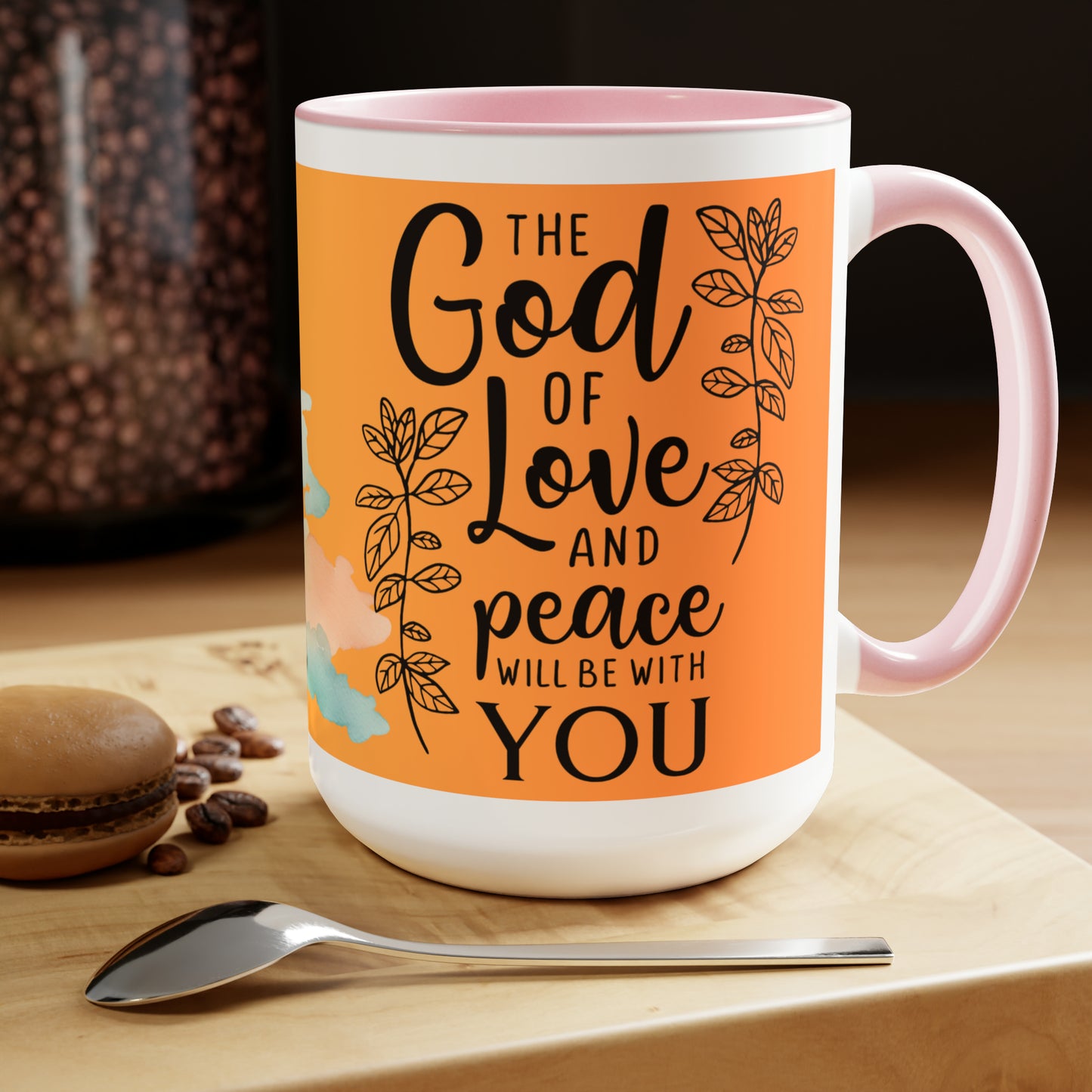 The God Of Love And Peace Be With You - Two-Tone Coffee Mugs, 15oz