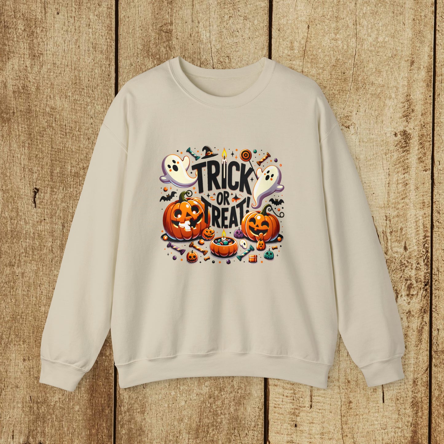 TRICK OR TREAT  - Heavy Blend™ Crewneck Sweatshirt - 11 Colors - Sizes to 3XL