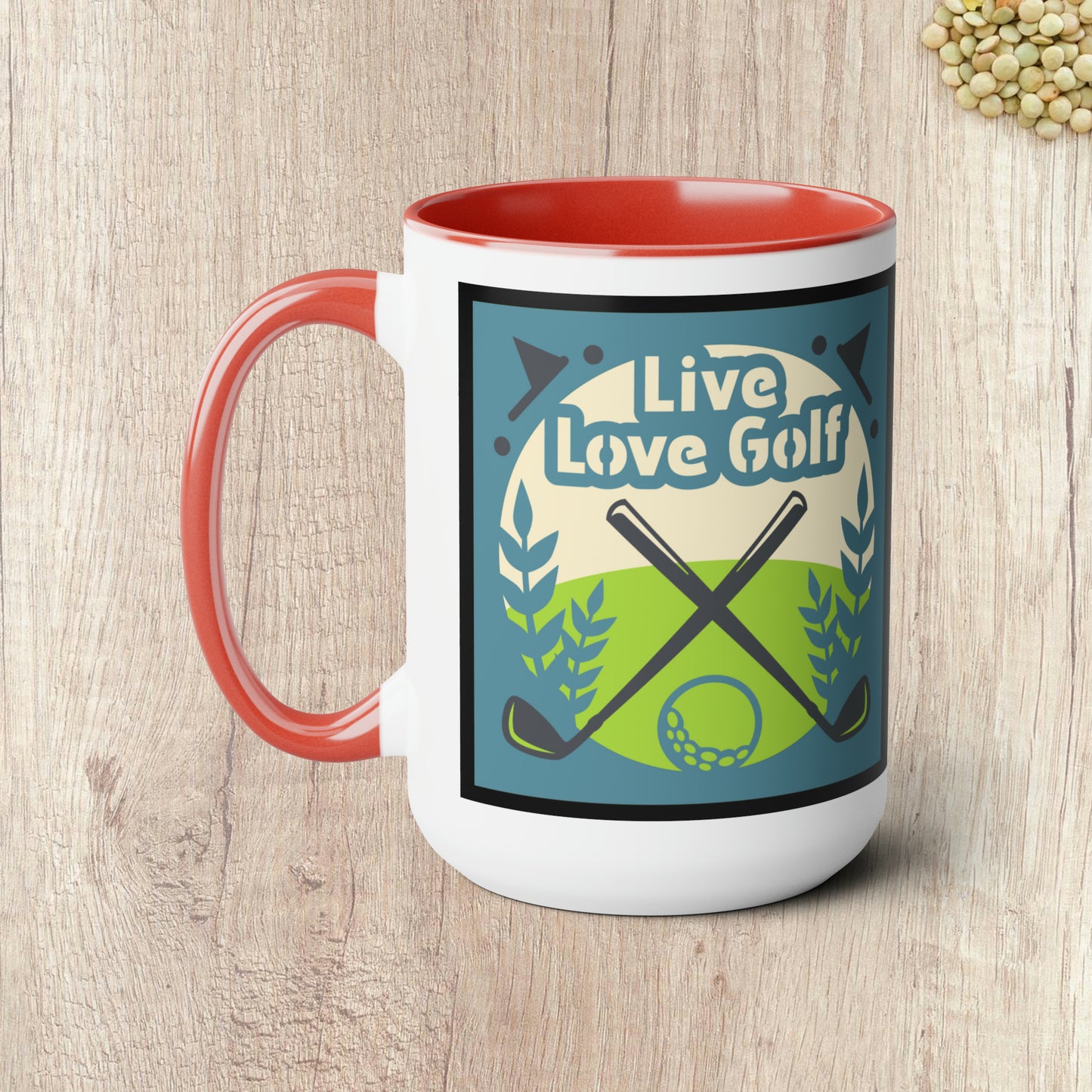 THE OLDER I GET THE HARDER IT IS TO FIND MY BALLS - LIVE LOVE GOLF  - Two-Tone Coffee Mug - 15oz - 5 Color Options