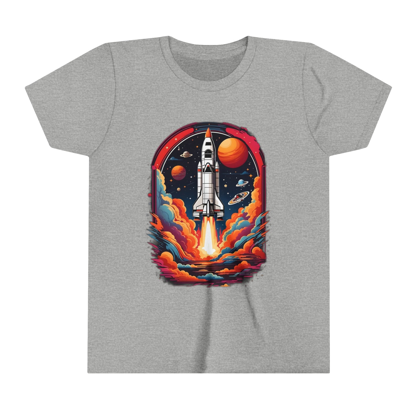 ROCKET SHIP TO SPACE - Youth Short Sleeve Tee - 5 Color choices