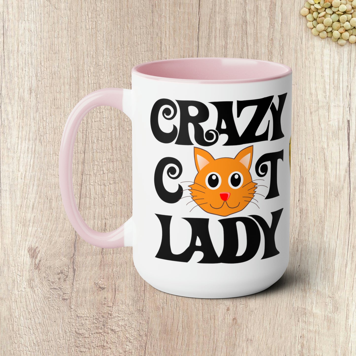 CRAZY CAT LADY - Two-Tone Coffee Mug - 15oz - 5 Color Options