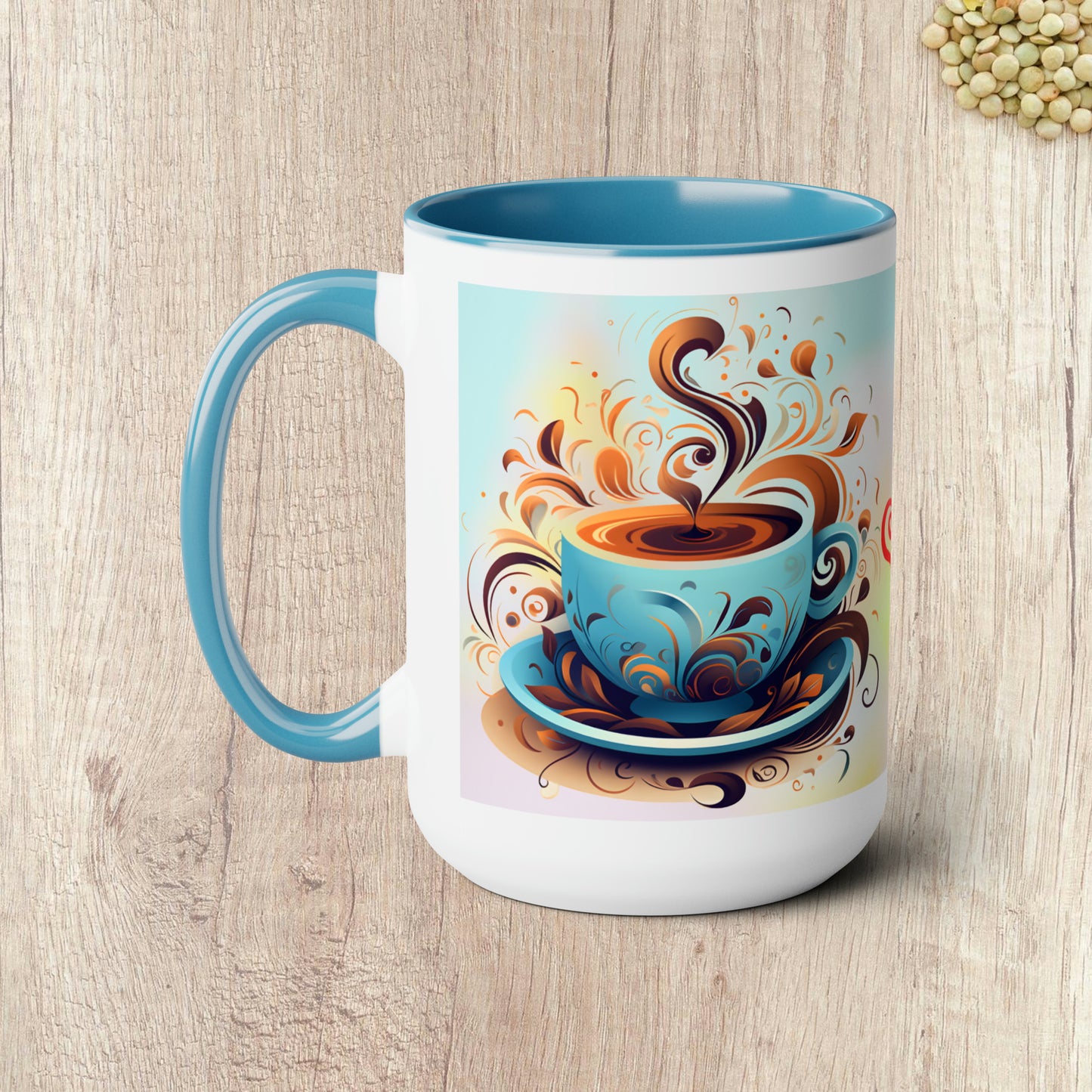 THIS HOME RUNS ON CUDDLES AND CAFFEINE  - Two-Tone Coffee Mug - 15oz - 5 Color Options