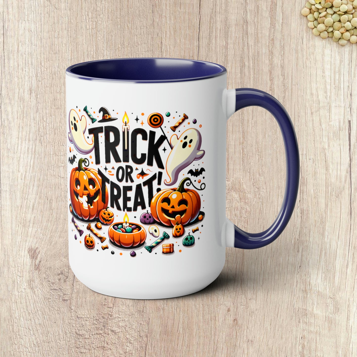 TRICK OR TREAT - Two-Tone Coffee Mug - 15oz - 5 Color Options