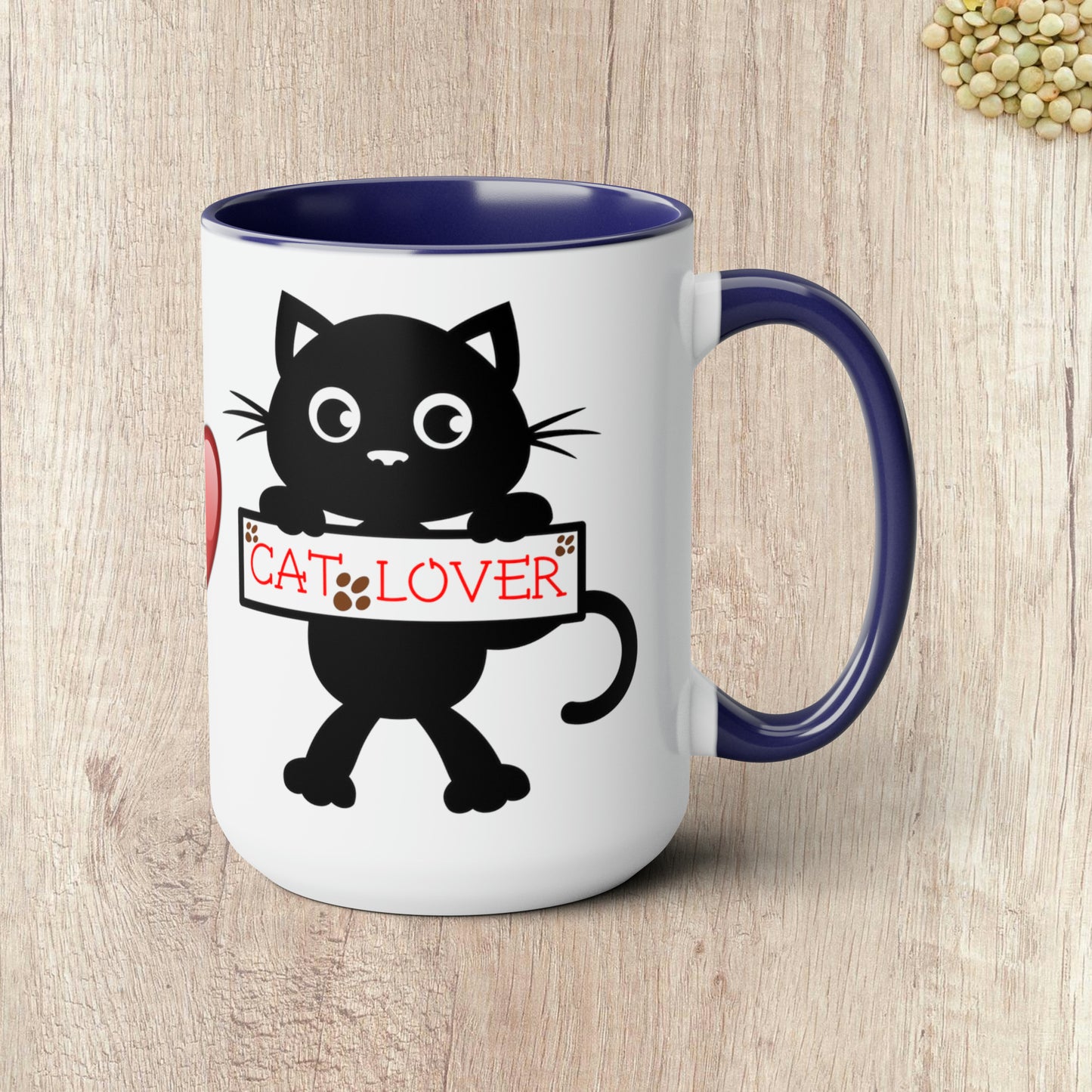 CAT LOVER - Two-Tone Coffee Mug - 15oz - 5 Color Options