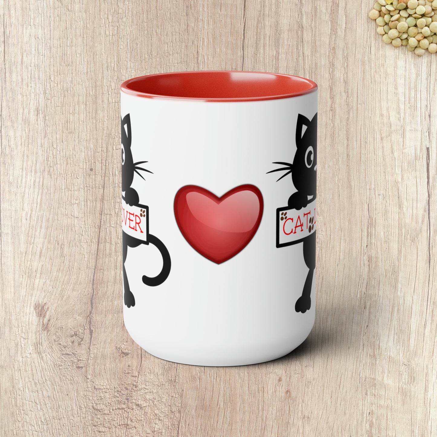 CAT LOVER - Two-Tone Coffee Mug - 15oz - 5 Color Options