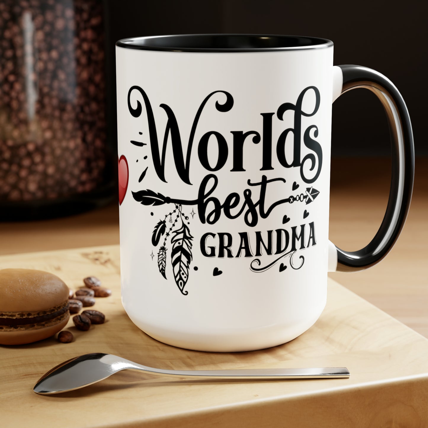 WORLD"S BEST GRANDMA - Two-Tone Coffee Mug - 15oz - 5 Color Options