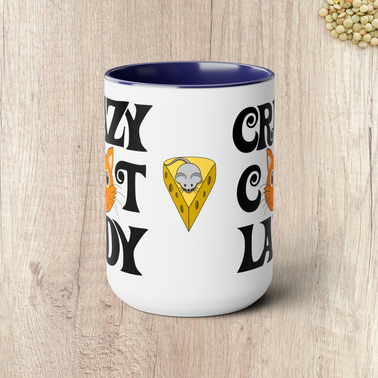 CRAZY CAT LADY - Two-Tone Coffee Mug - 15oz - 5 Color Options