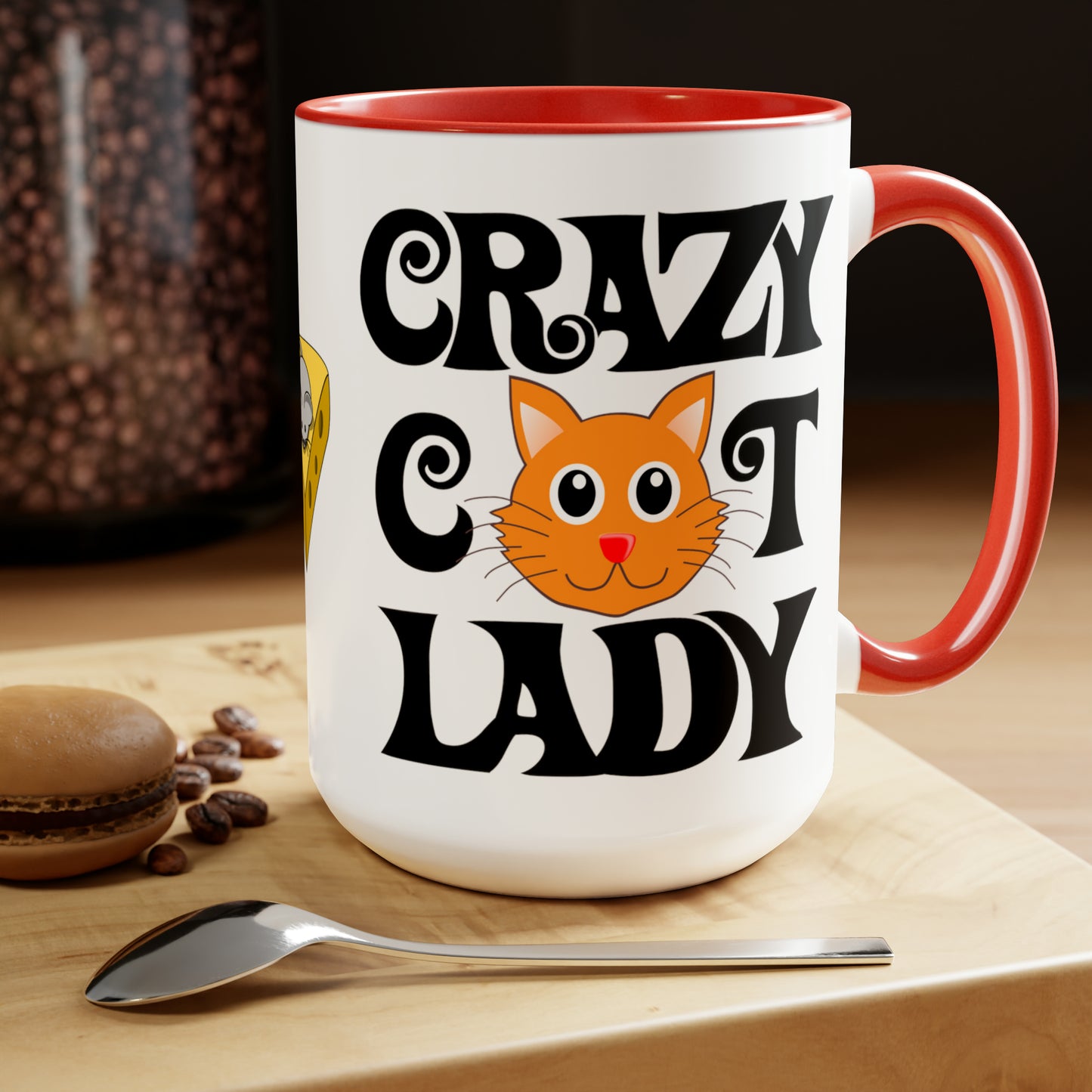 CRAZY CAT LADY - Two-Tone Coffee Mug - 15oz - 5 Color Options