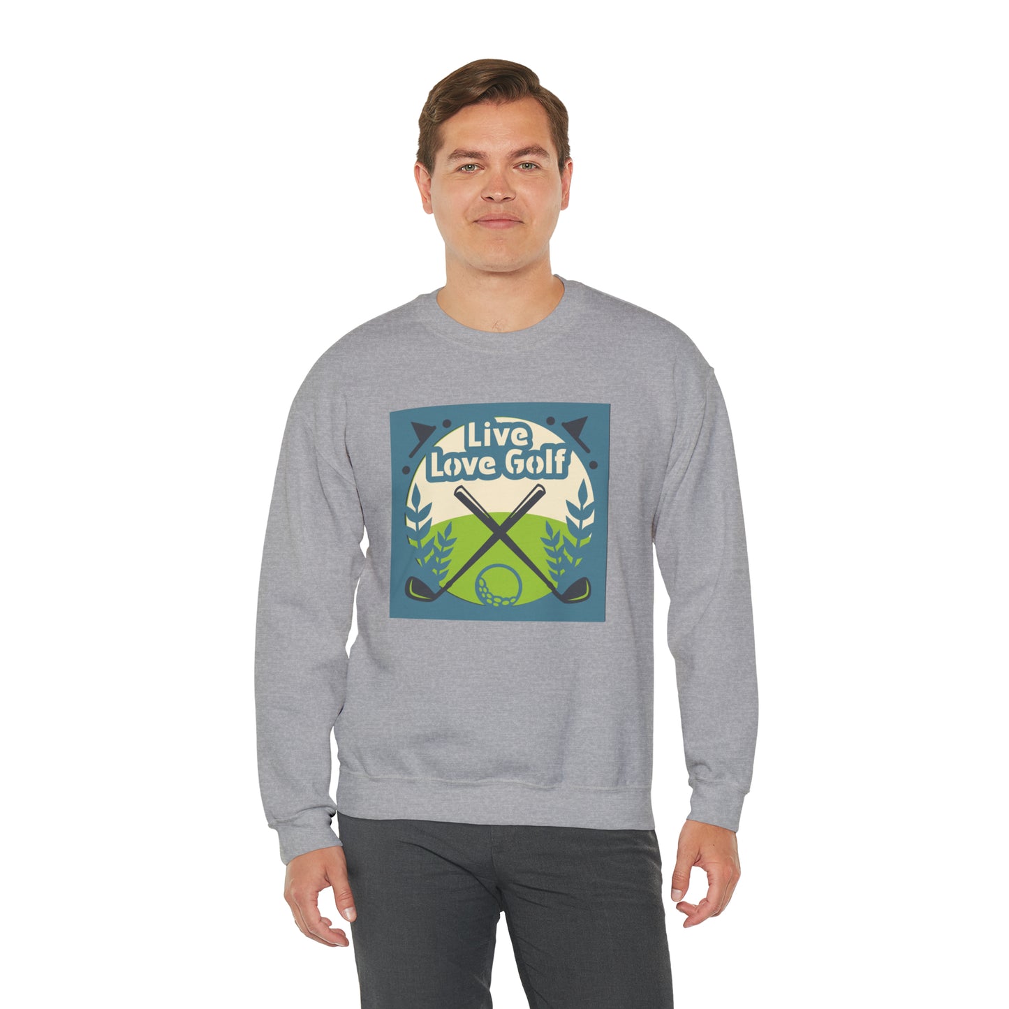 LIVE LOVE GOLF  - Heavy Blend™ Crewneck Sweatshirt - 11 Colors - Sizes to 3XL