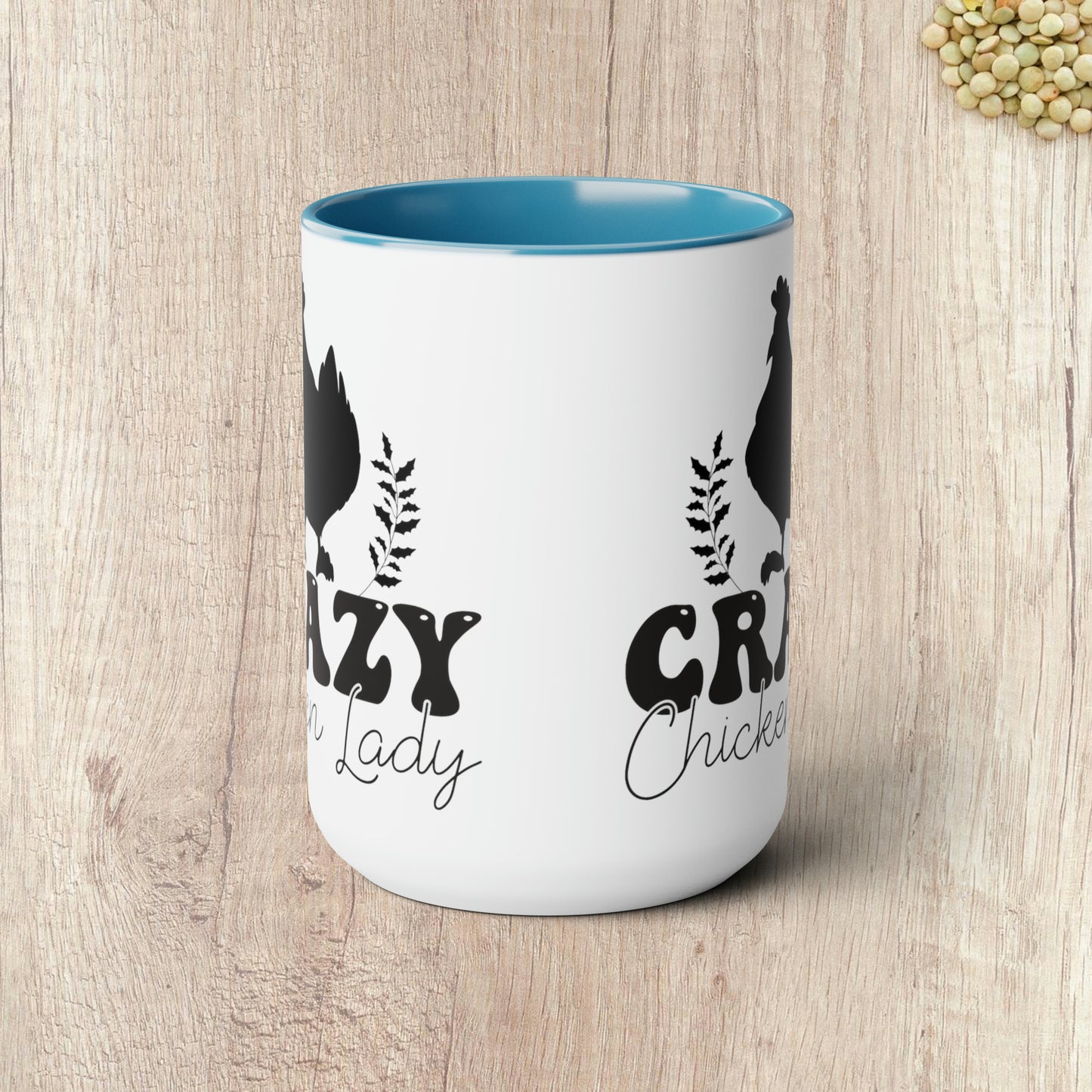 CRAZY CHICKEN LADY  - Two-Tone Coffee Mug - 15oz - 5 Color Options