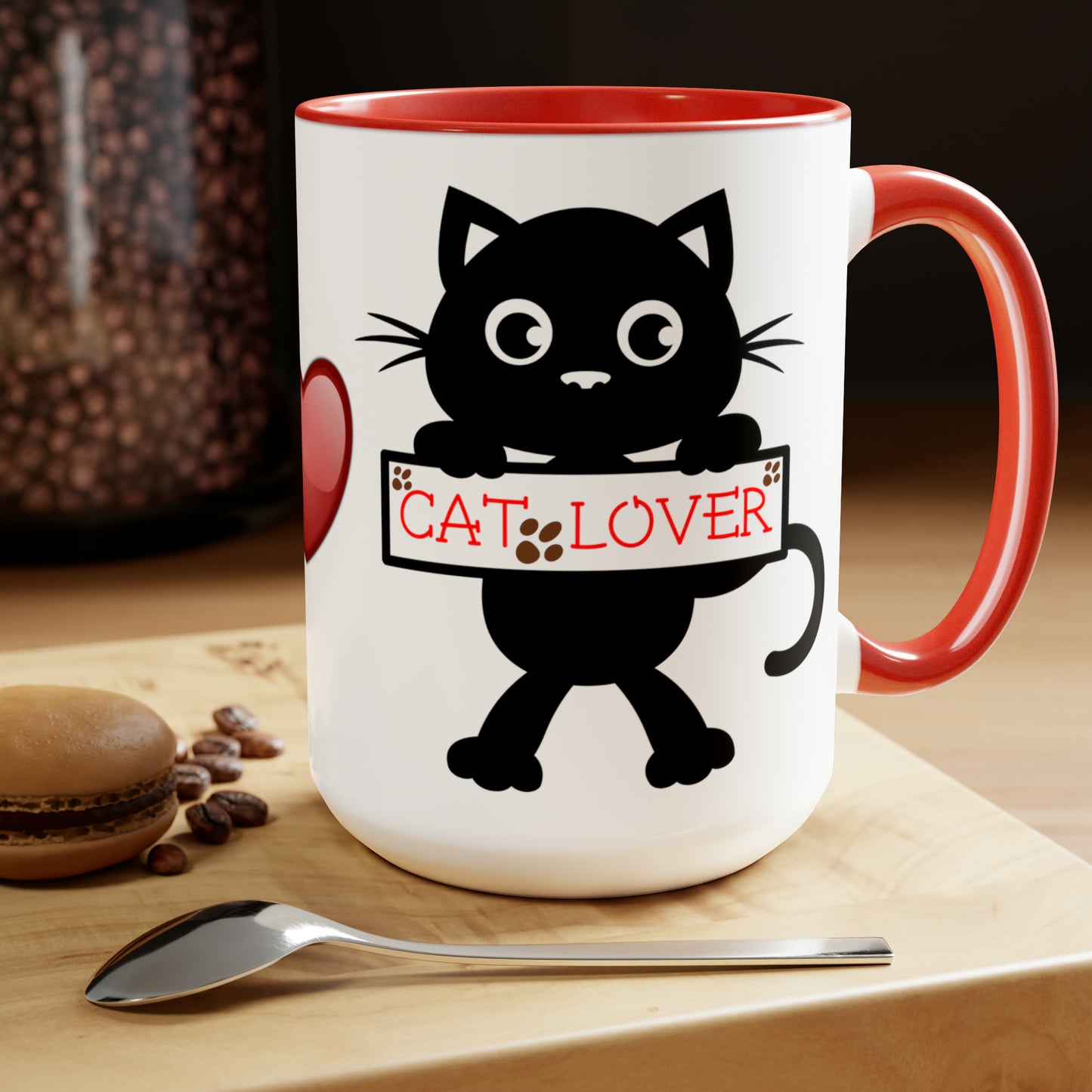 CAT LOVER - Two-Tone Coffee Mug - 15oz - 5 Color Options