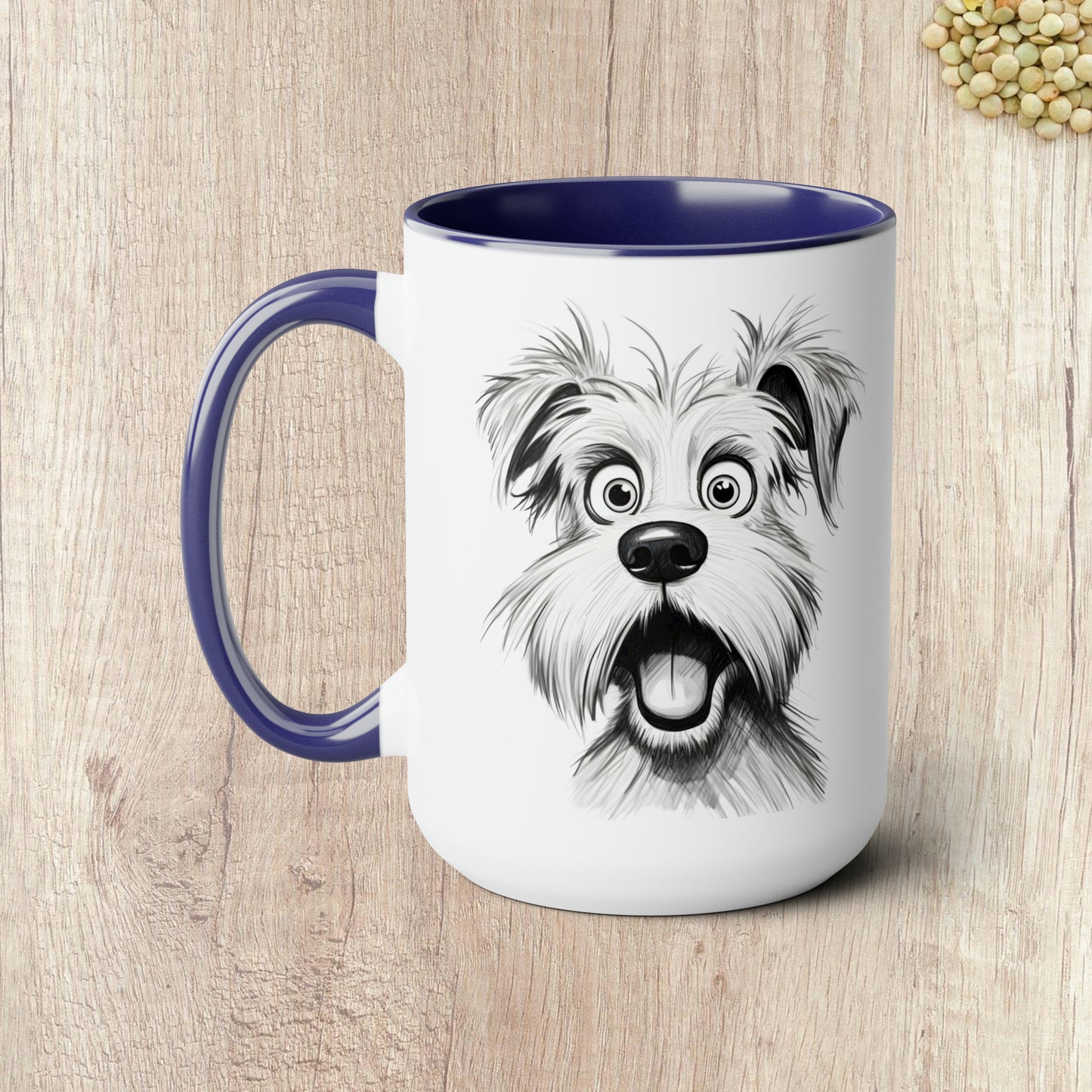 LOVE IS WET NOSES AND WAGGING TAILS  - Two-Tone Coffee Mug - 15oz - 5 Color Options