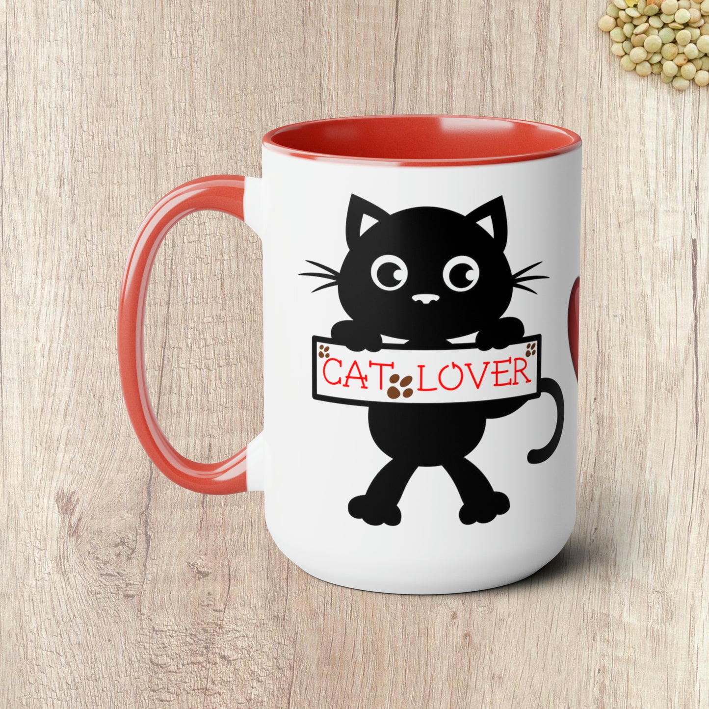 CAT LOVER - Two-Tone Coffee Mug - 15oz - 5 Color Options