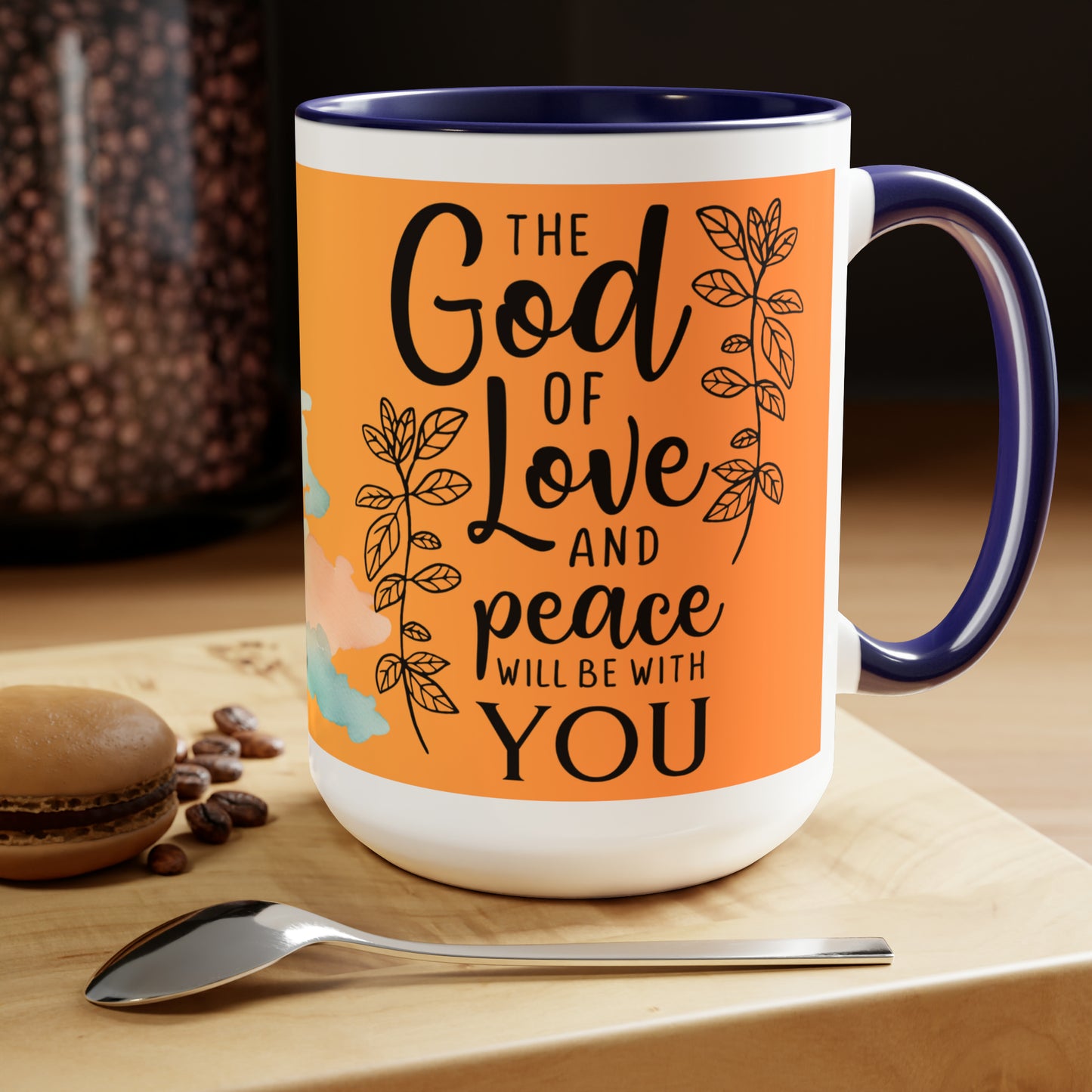 The God Of Love And Peace Be With You - Two-Tone Coffee Mugs, 15oz