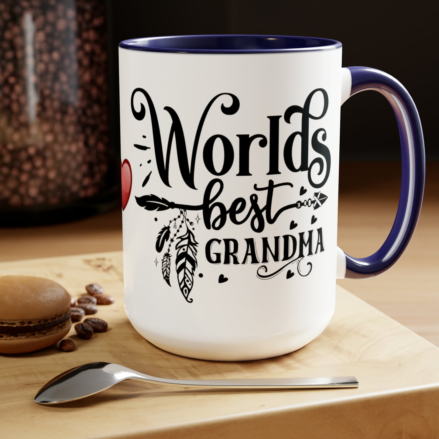 WORLD"S BEST GRANDMA - Two-Tone Coffee Mug - 15oz - 5 Color Options