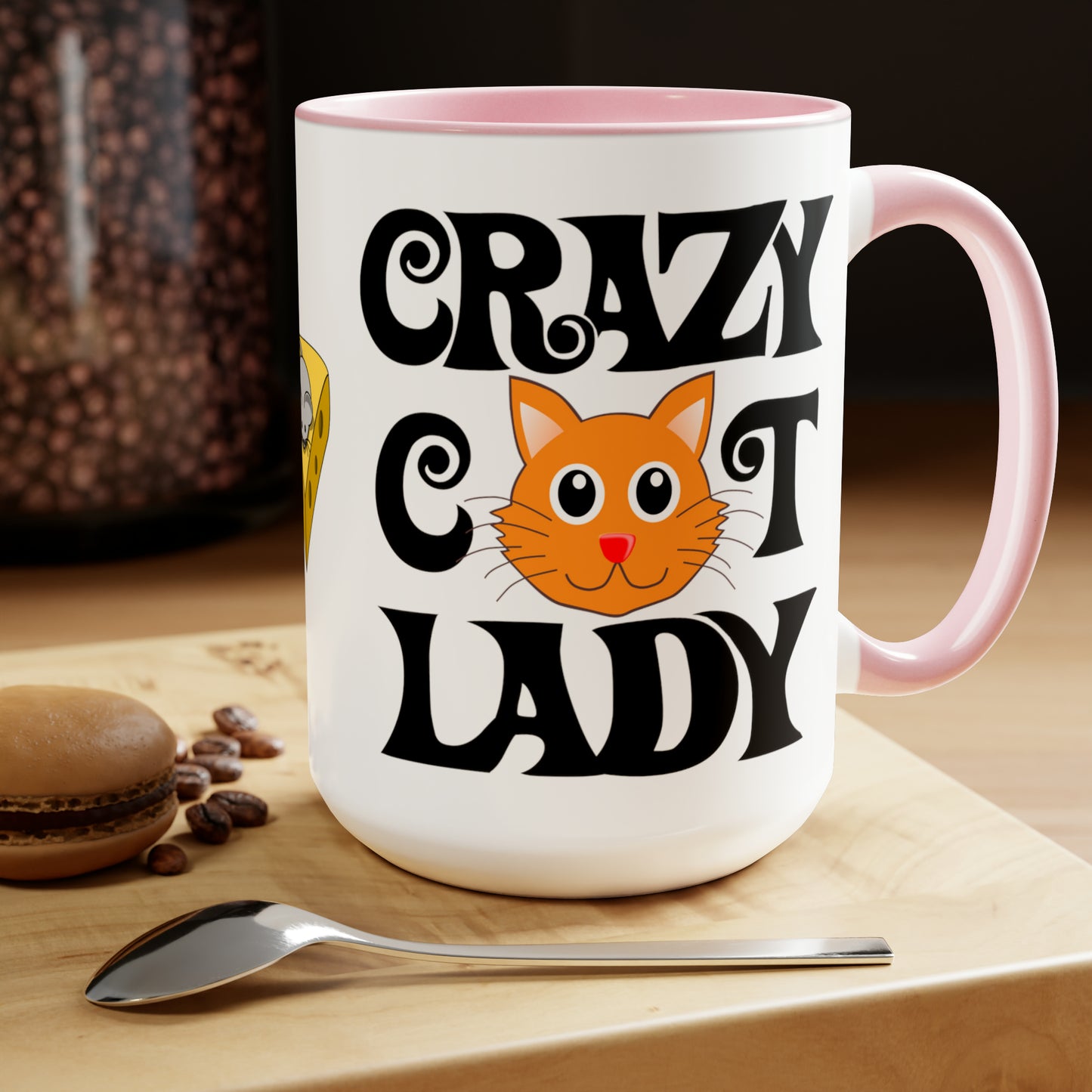 CRAZY CAT LADY - Two-Tone Coffee Mug - 15oz - 5 Color Options