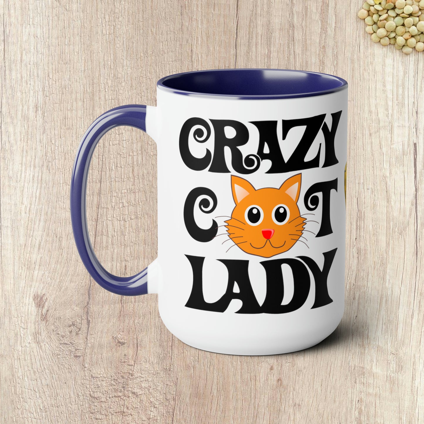 CRAZY CAT LADY - Two-Tone Coffee Mug - 15oz - 5 Color Options