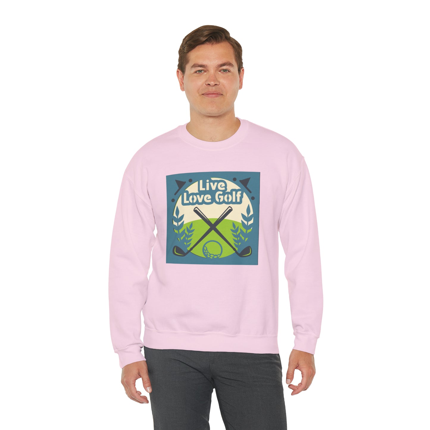 LIVE LOVE GOLF  - Heavy Blend™ Crewneck Sweatshirt - 11 Colors - Sizes to 3XL