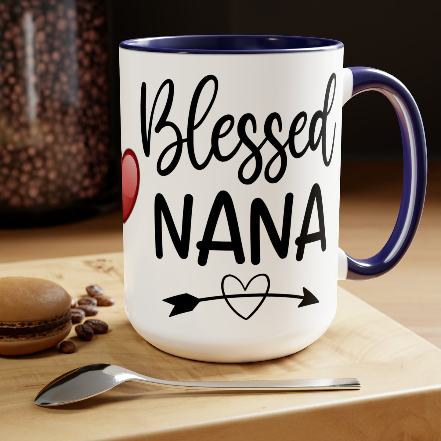 BLESSED NANA  - Two-Tone Coffee Mug - 15oz - 5 Color Options