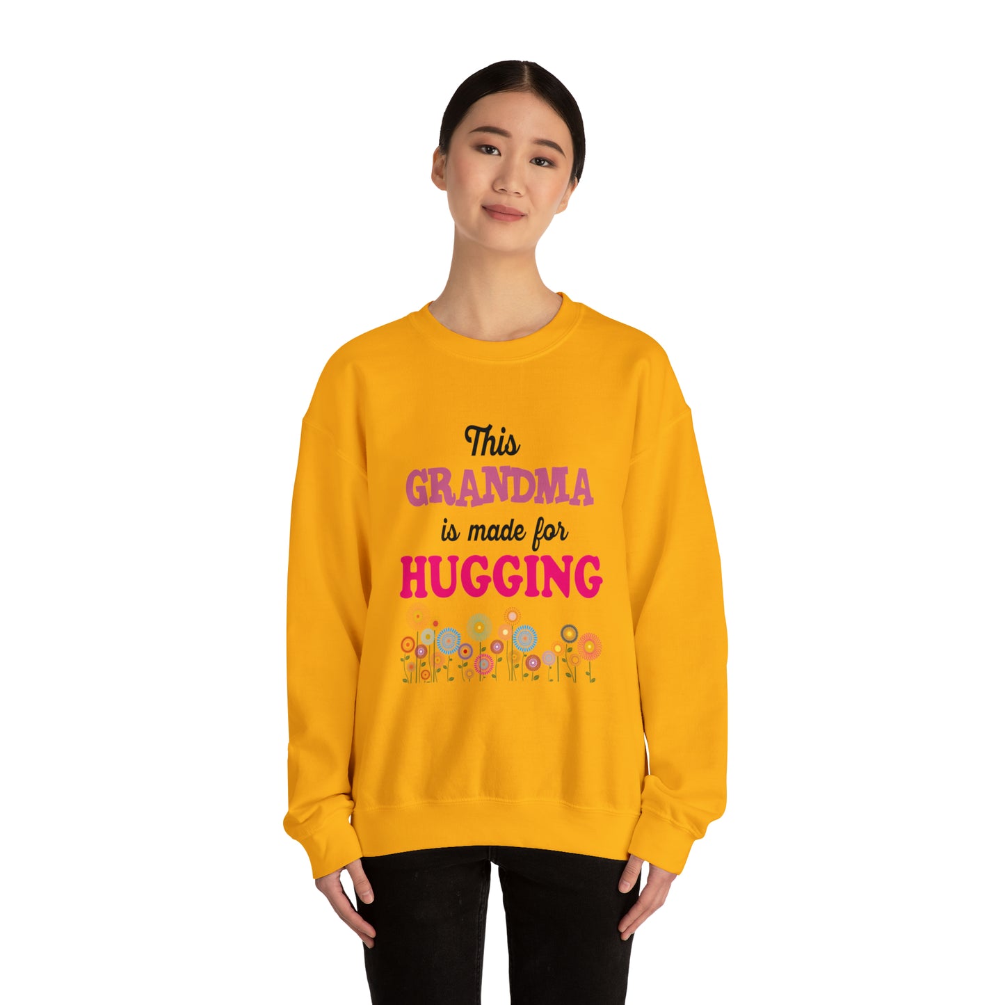 THIS GRANDMA IS MADE FOR HUGGING  - Heavy Blend™ Crewneck Sweatshirt - 11 Colors - Sizes to 3XL