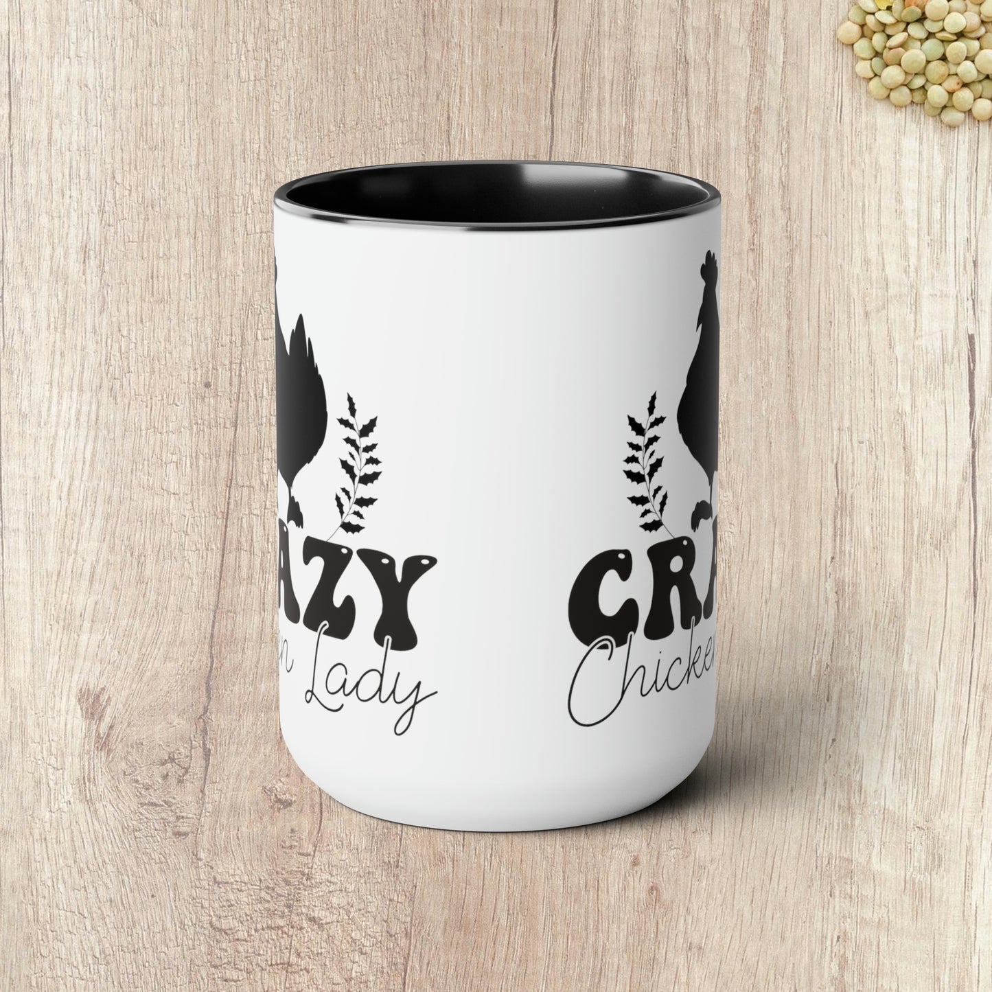 CRAZY CHICKEN LADY  - Two-Tone Coffee Mug - 15oz - 5 Color Options