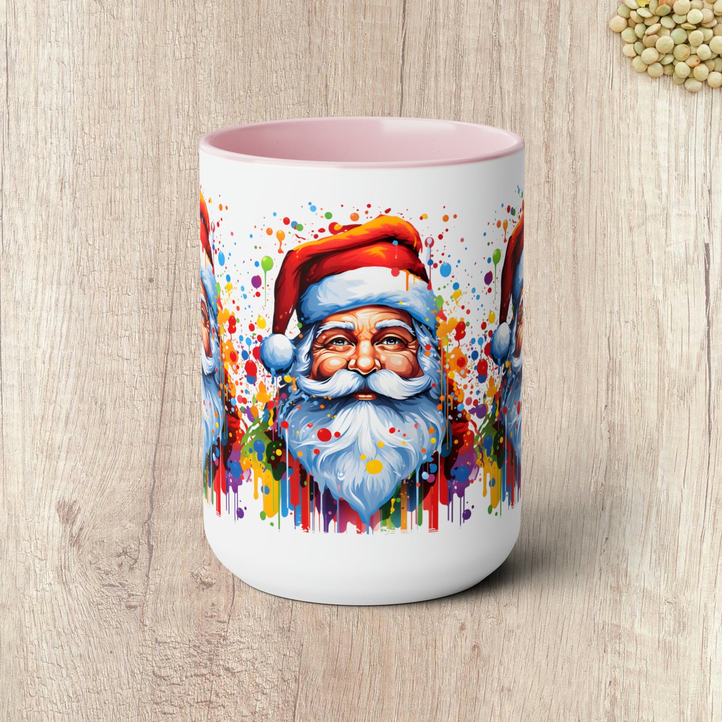 SANTA  - Two-Tone Coffee Mug - 15oz - 5 Color Options