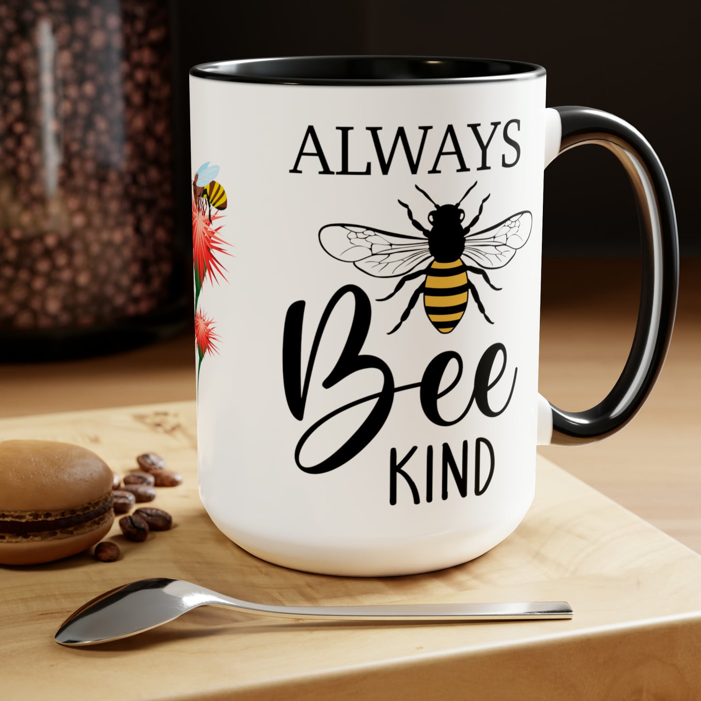 ALWAYS BEE KIND  - Two-Tone Coffee Mug - 15oz - 5 Color Options