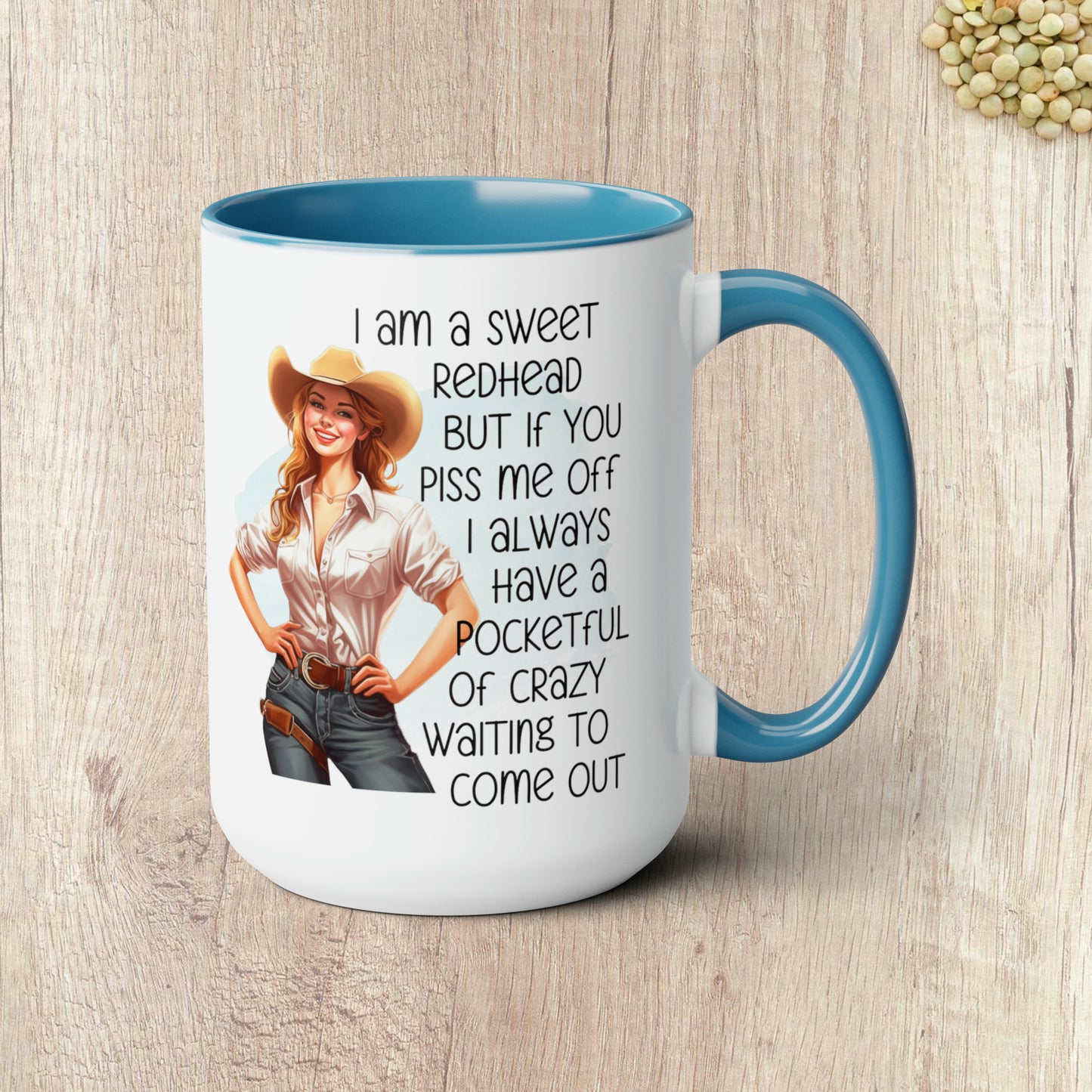 SWEET REDHEAD  - Two-Tone Coffee Mug - 15oz - 5 Color Options