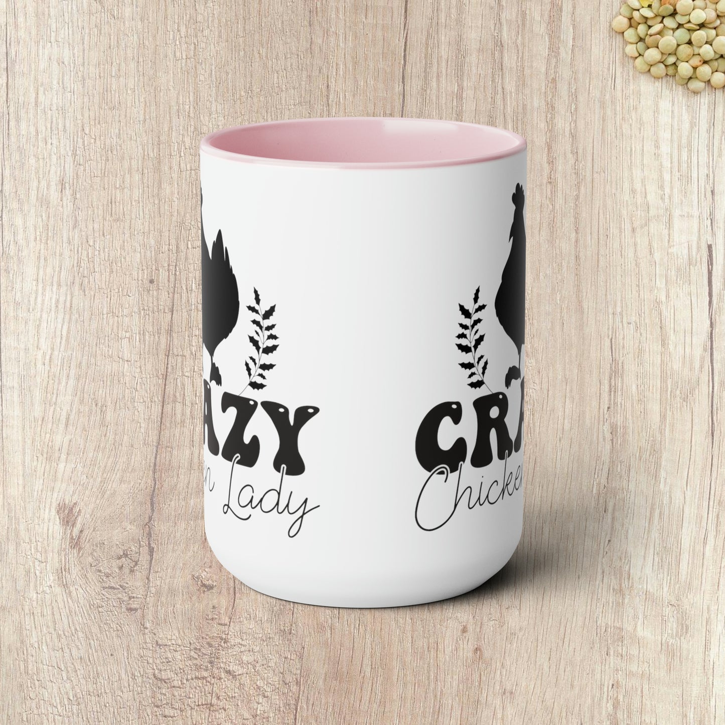 CRAZY CHICKEN LADY  - Two-Tone Coffee Mug - 15oz - 5 Color Options