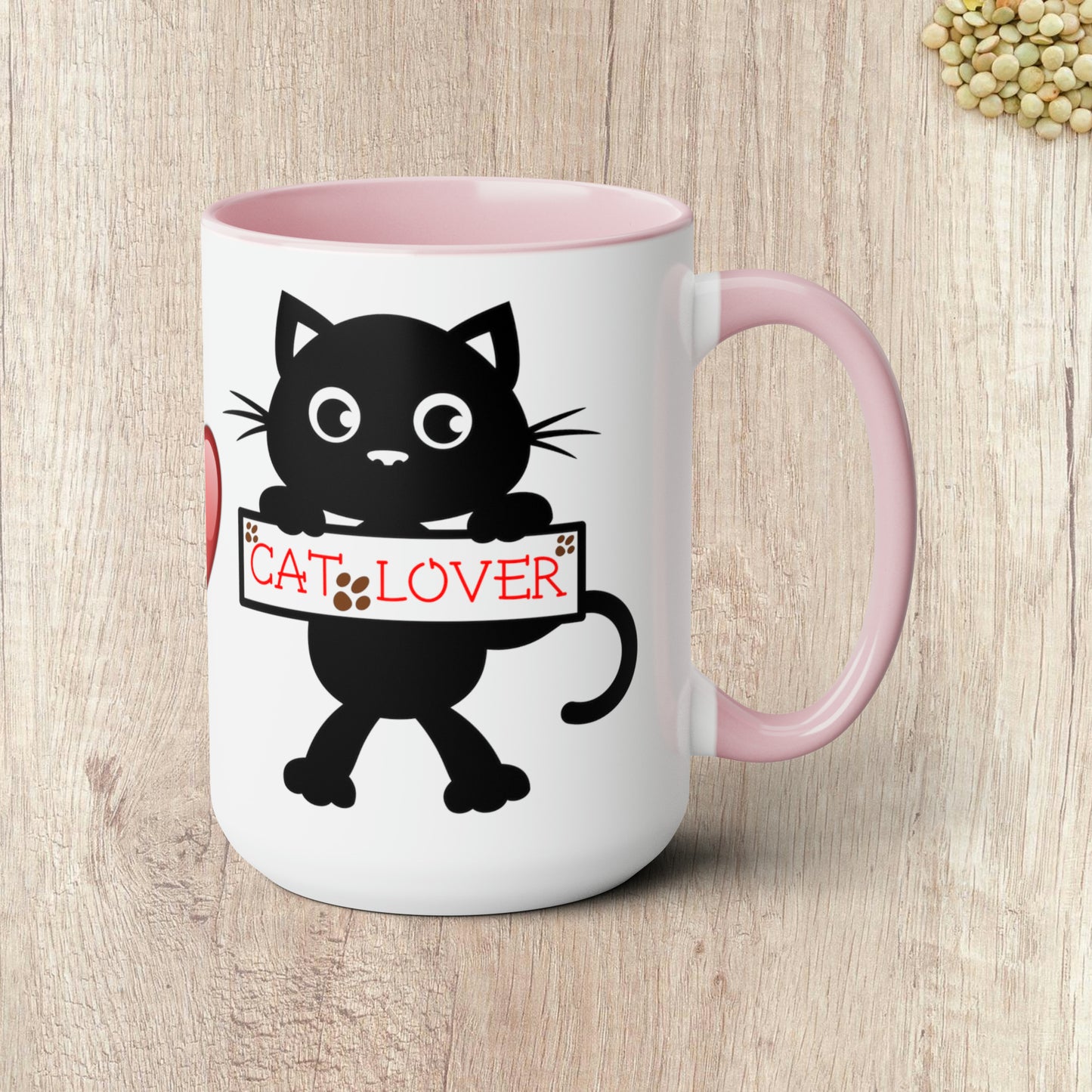 CAT LOVER - Two-Tone Coffee Mug - 15oz - 5 Color Options