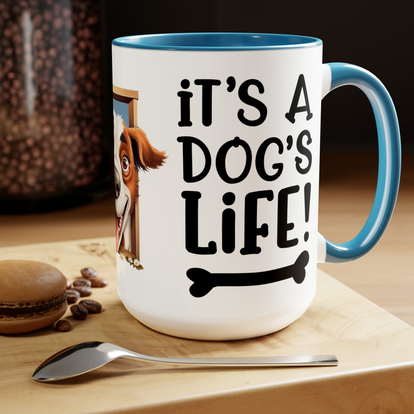 IT'S A DOG'S LIFE - Two-Tone Coffee Mug - 15oz - 5 Color Options