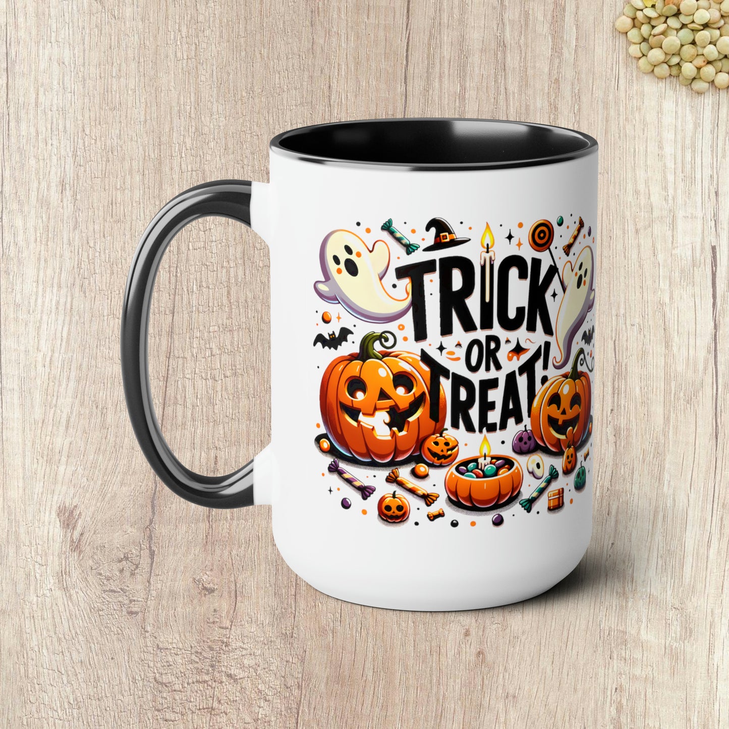 TRICK OR TREAT - Two-Tone Coffee Mug - 15oz - 5 Color Options