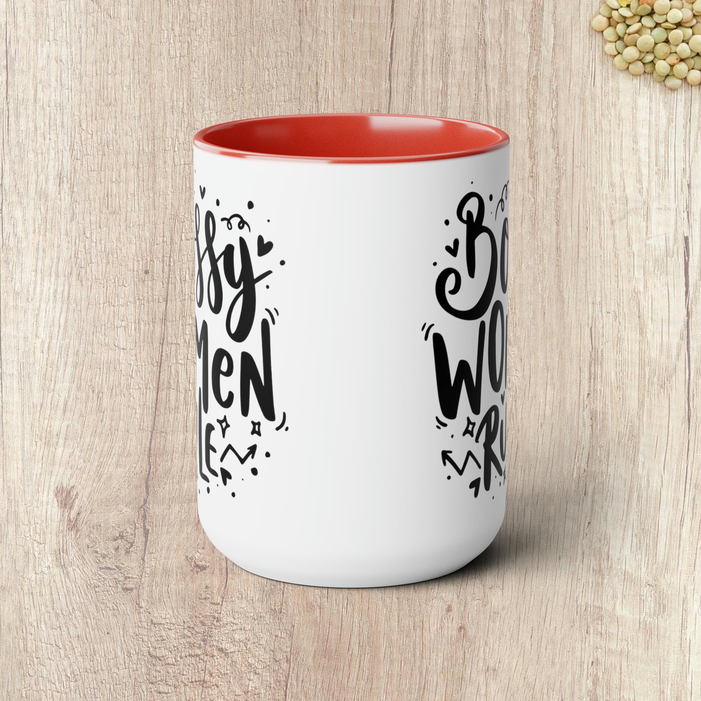 BOSSY WOMEN RULE  - Two-Tone Coffee Mug - 15oz - 5 Color Options