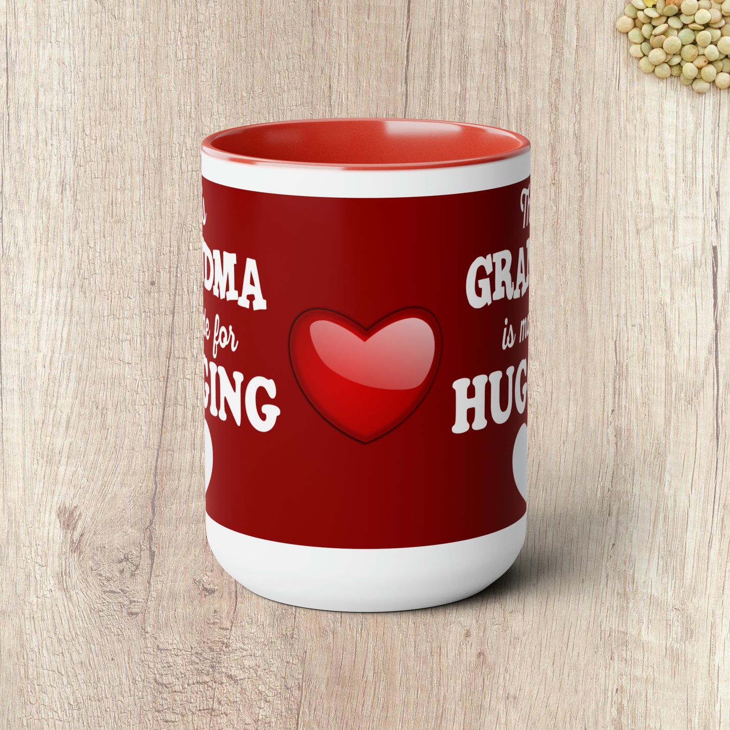 THIS GRANDMA IS MADE FOR HUGGING - Two-Tone Coffee Mug - 15oz - 5 Color Options